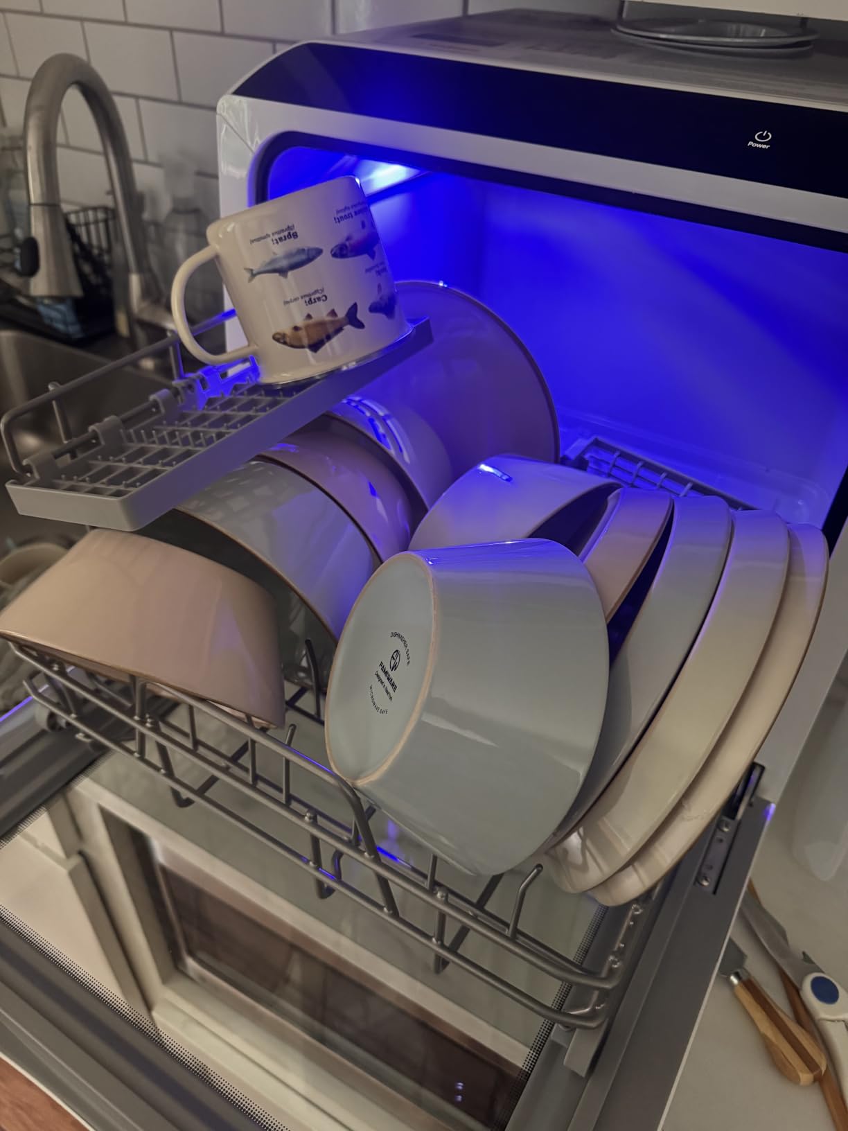 EUHOMY Countertop Dishwasher Portable, 6 Programs with 40 dB, No Hookup, Dual Spray Arms, 360° Coverage, 73h Ventilation customer photo 1