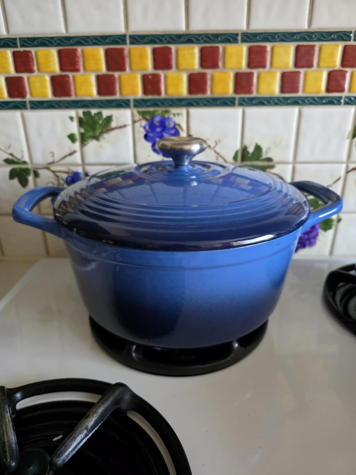 Overmont Enameled Cast Iron Dutch Oven - 7QT Pot with Lid Cookbook & Cotton Potholders - Heavy-Duty Cookware for Braising, Stews, Roasting, Sourdough Baking (Cream White) customer photo 1