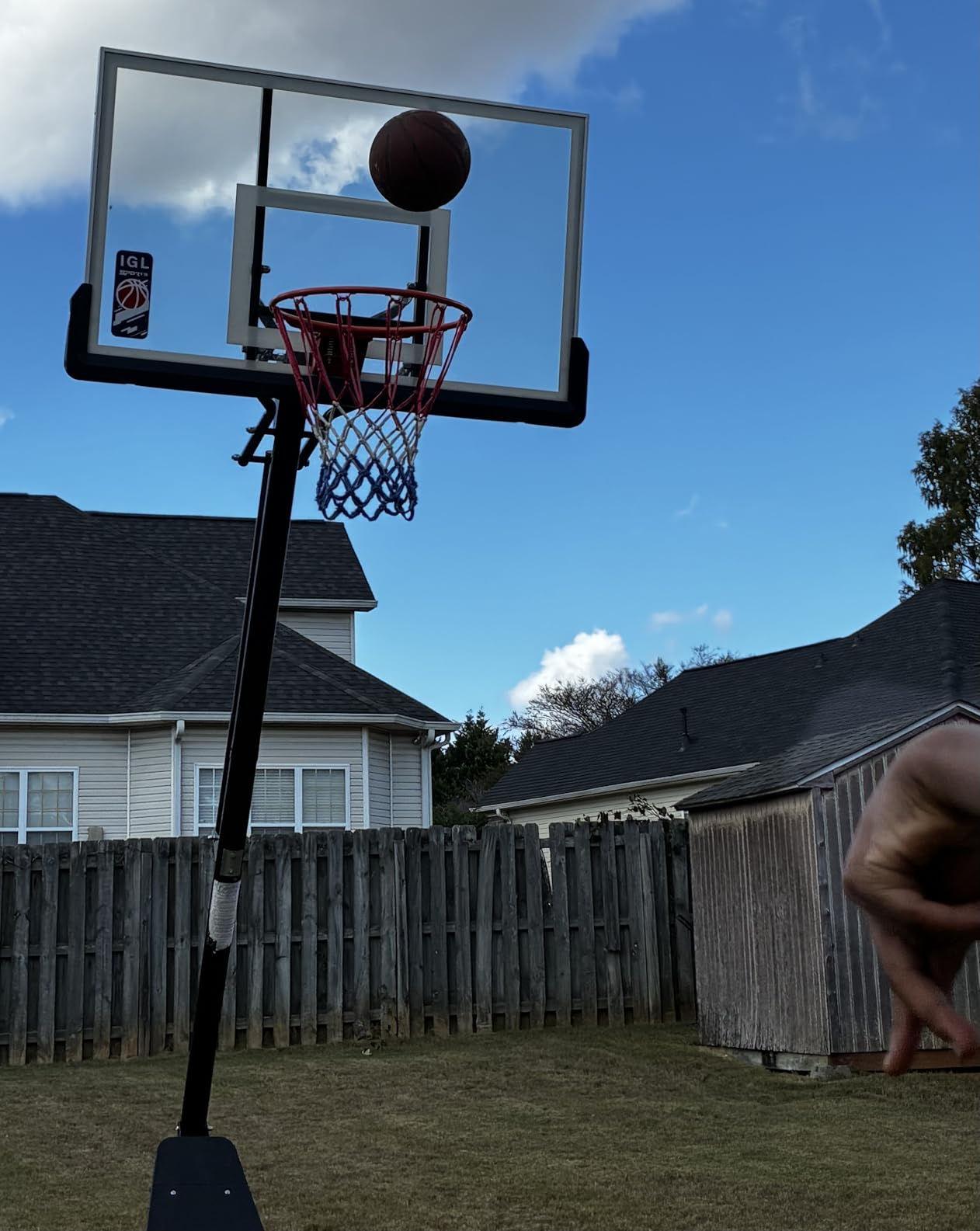 IGL Basketball Hoop Outdoor with 52 Inch Shatterproof Backboard, 10FT Height Portable Basketball Hoop Outdoor, Adjustable Basketball Goal System customer photo 1