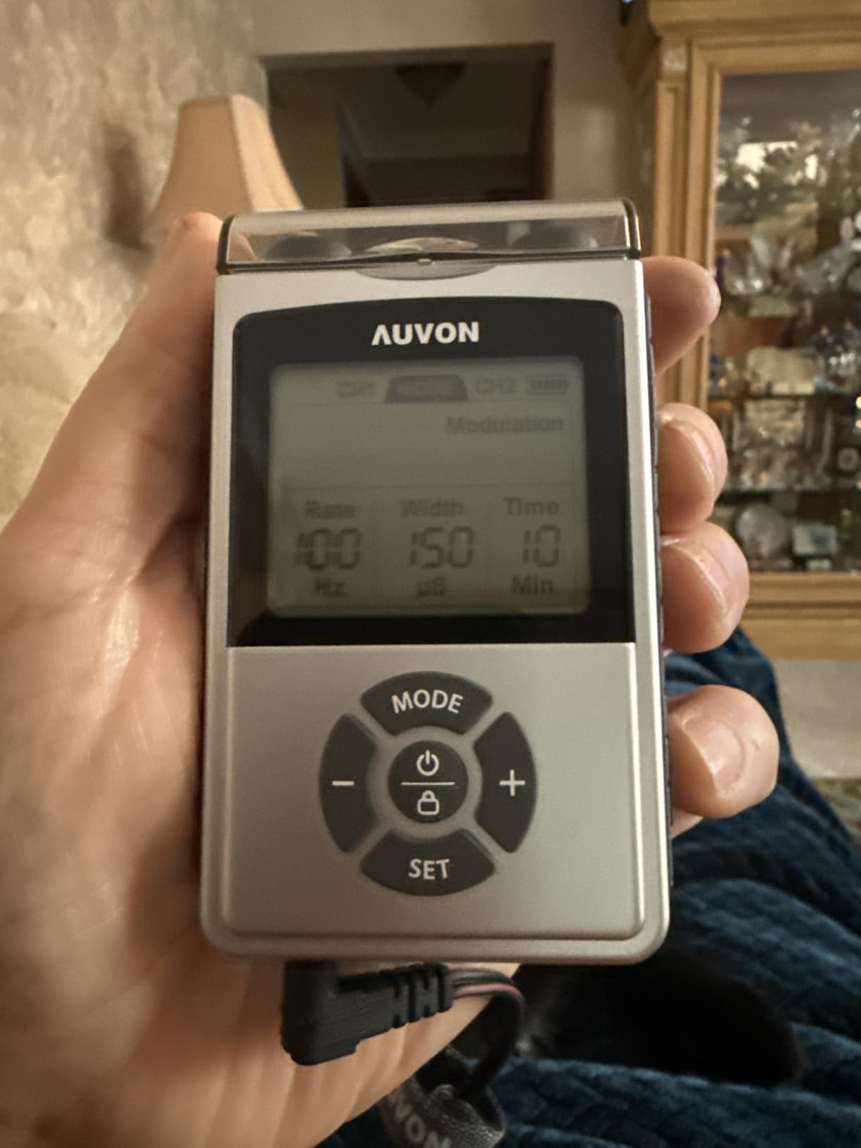 AUVON Rechargeable Digital TENS Unit Muscle Stimulator with 600 mAh Battery | TENS Machine with 40 Levels for Gradual Shoulder, Back, Muscle Pain Relief, 8 Customizable Modes, 6 TENS Pads, A Carry Case customer photo 2