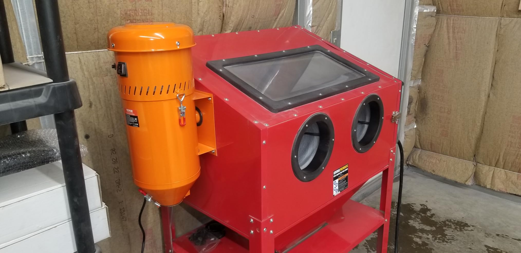 60 Gallon Sandblasting Cabinet, 40-120PSI Sand Blasting Cabinet with Stand, Heavy Duty Steel Sand Blaster with Blasting Gun & 4 Ceramic Nozzles for Paint, Stain, Rust Removal customer photo 1