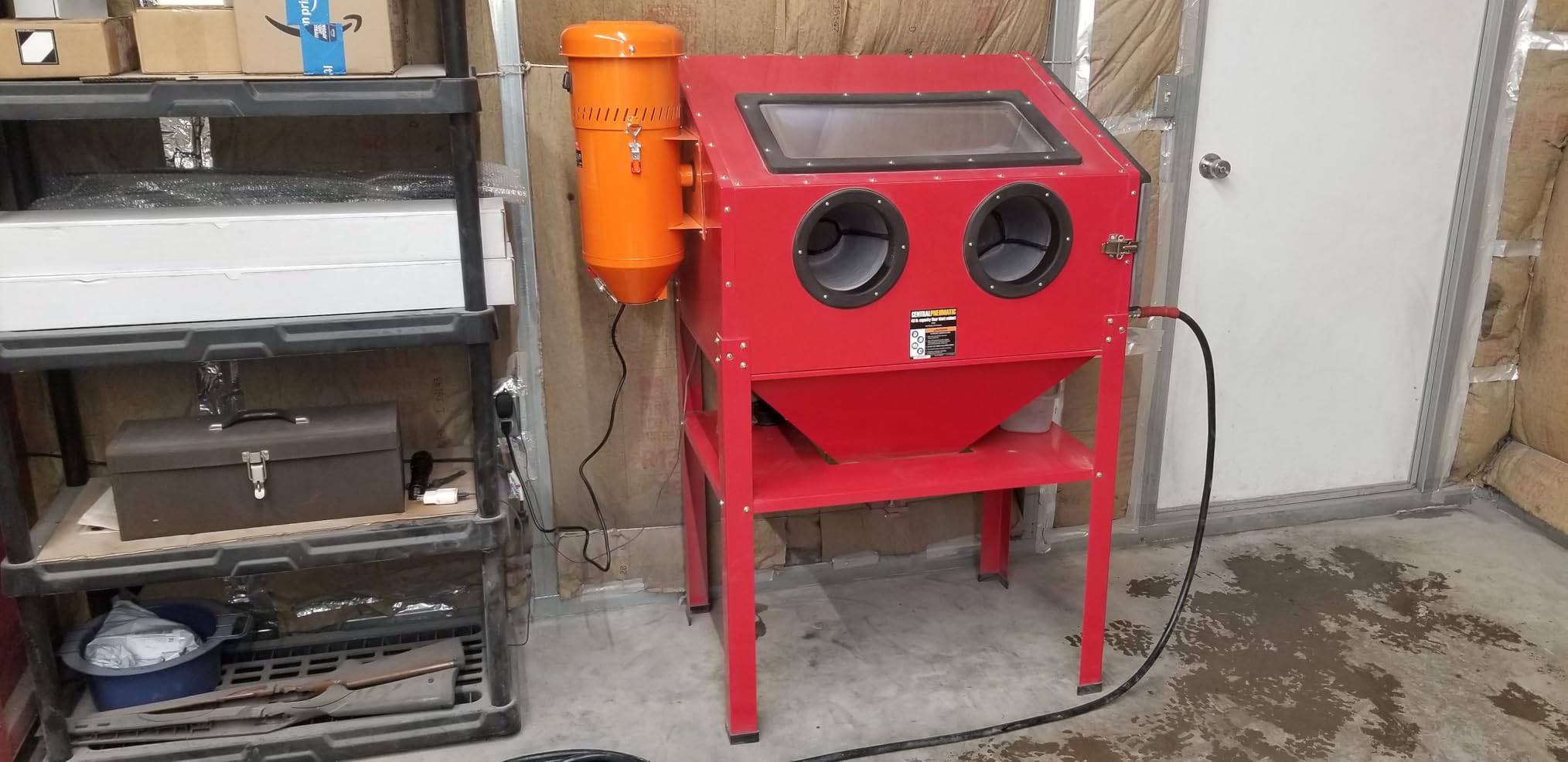 60 Gallon Sandblasting Cabinet, 40-120PSI Sand Blasting Cabinet with Stand, Heavy Duty Steel Sand Blaster with Blasting Gun & 4 Ceramic Nozzles for Paint, Stain, Rust Removal customer photo 2