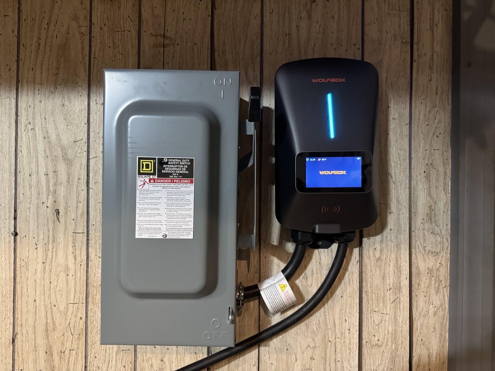 WOLFBOX Level 2 EV Charger 48amp, Hardwired with J1772 Connector, 240V(E48) | CSA Certified, Weatherproof(IP66, NEMA4), 25FT Cable, Smart APP & RFID Card control, Wi-Fi Enabled, 11.5KW customer photo 2