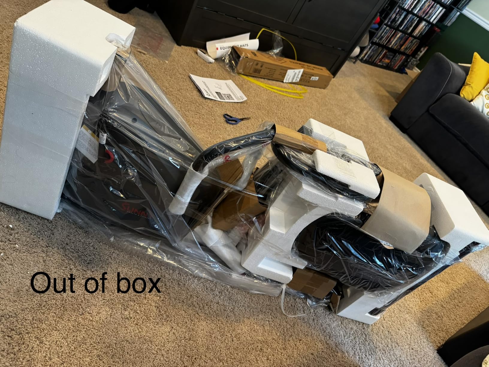 Sunny Health & Fitness Smart Recumbent Bike, Wide Cushioned Seat & Back, Indoor Cycling Machine for Adult/Seniors Home Exercise, Free SunnyFit App Connection customer photo 1