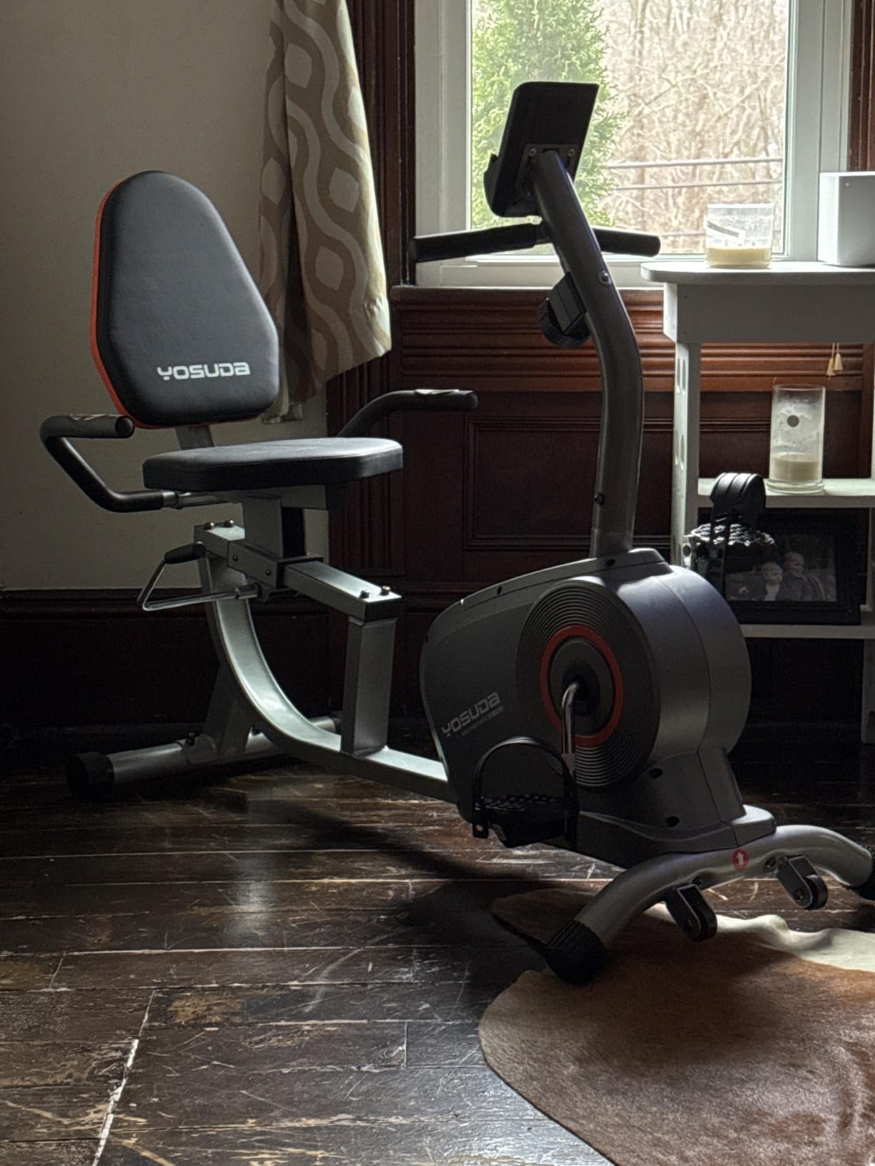 YOSUDA Recumbent Exercise Bike for Home, Magnetic Staionary Bike for Seniors/Adults with Adjustable Seat, 350LB Capacity, 16-level Resistance, LCD Monitor & Pulse Sensors customer photo 2