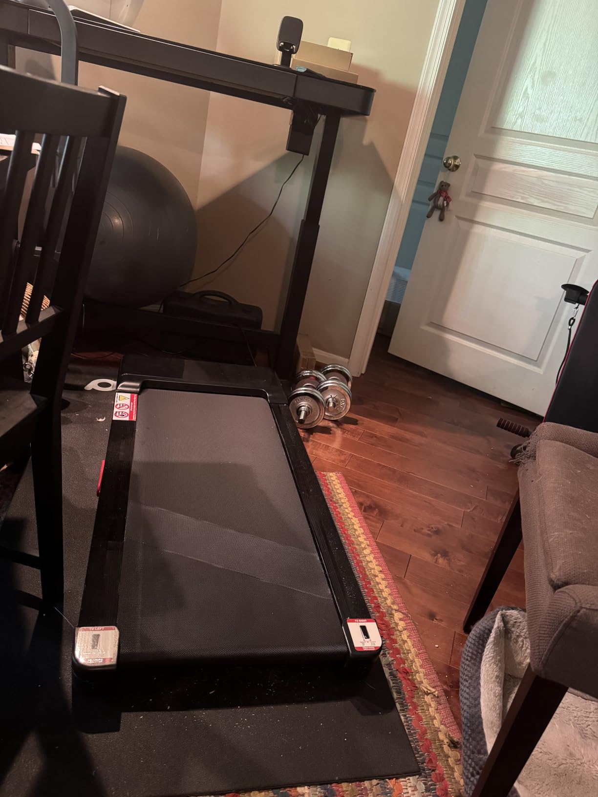 TRAILVIBER Walking Pad Treadmill with 12% 9-Level Auto Incline, 450 lbs Capacity RGB LED Screen, Bluetooth Speaker Under Desk Treadmill customer photo 1