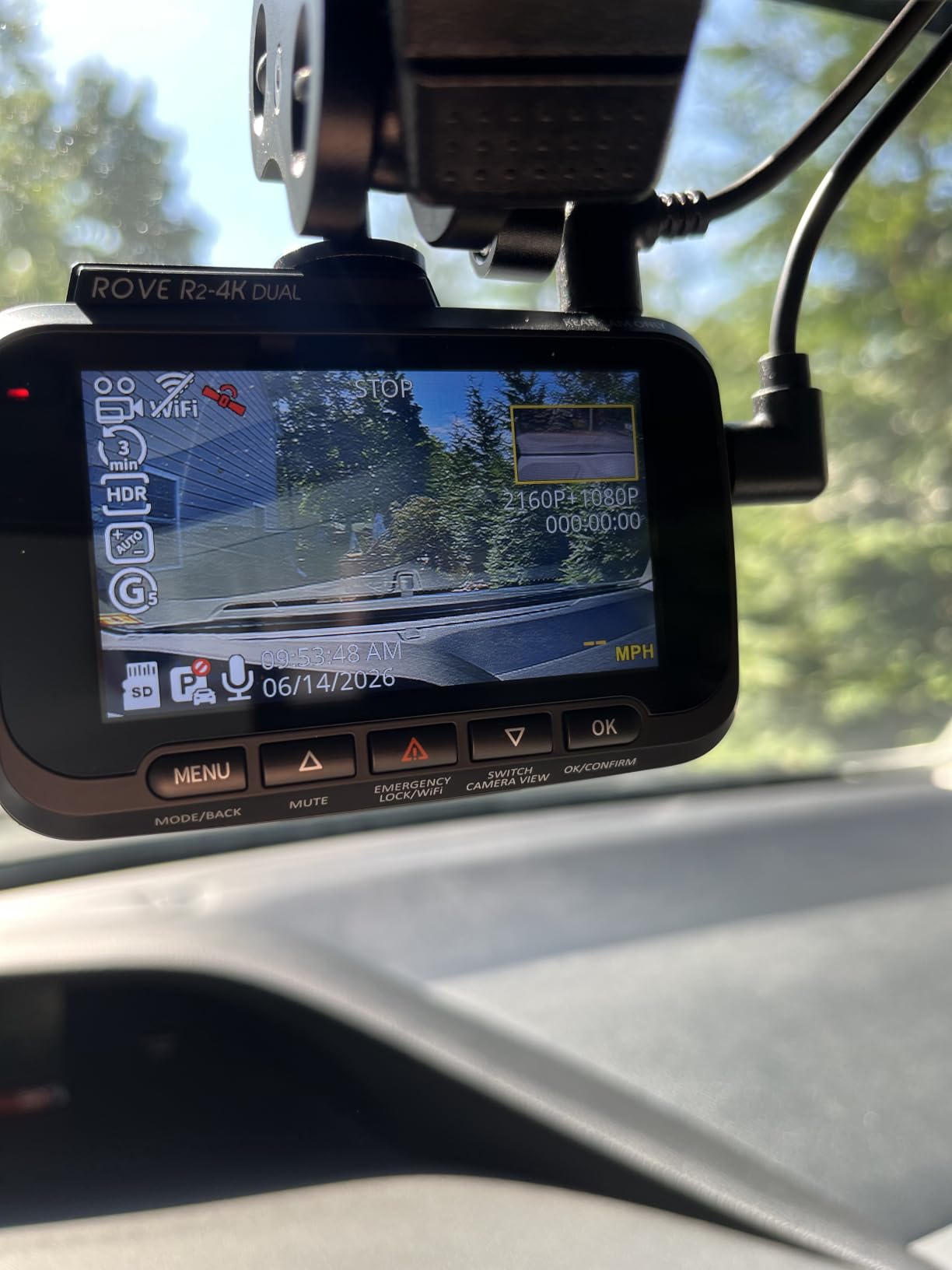 ROVE R2-4K Dual Dash Cam Front and Rear, STARVIS 2 Sensor, Free 128GB Card | 4K Front + FHD Rear Recording, 5.8GHz WiFi, 20MB/s Download Speed, App, GPS, 3