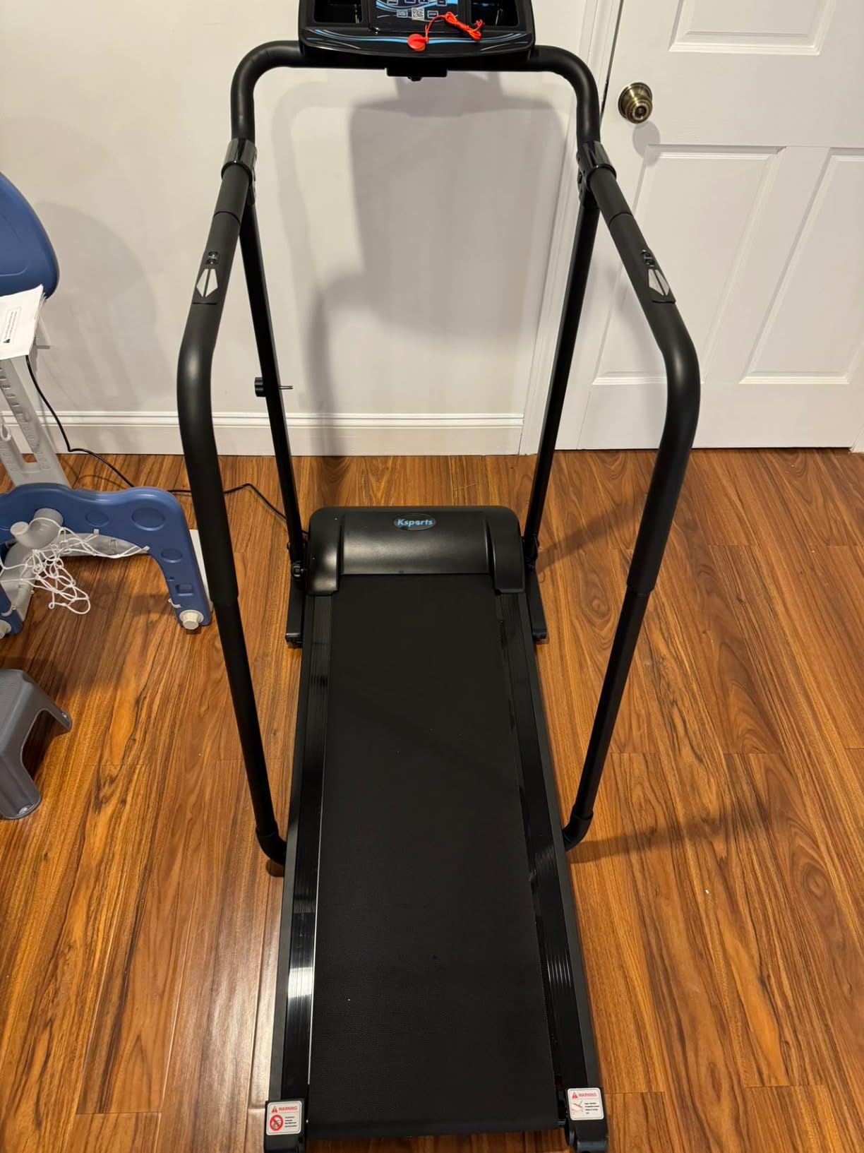 Ksports Advanced Rehab Walking Treadmill with 2.25HP Motor, Long Handrails for Balance, 287 LB Capacity, 0.4-8.0 MPH, 3-Level Incline, Bluetooth for Kinomap, Zwift & FitShow, Foldable with LCD Display customer photo 1