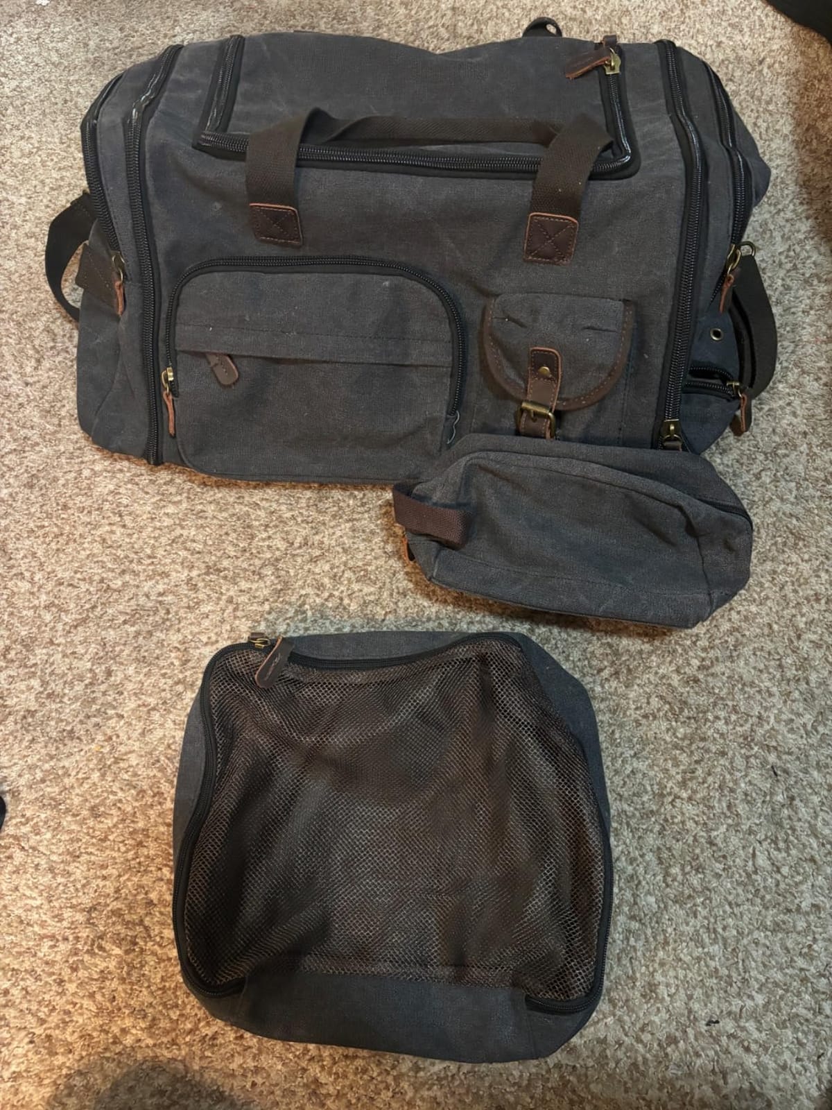 Mens Duffle Bag for Travel, 60L Canvas Expandable Overnight Weekender Bag customer photo 1