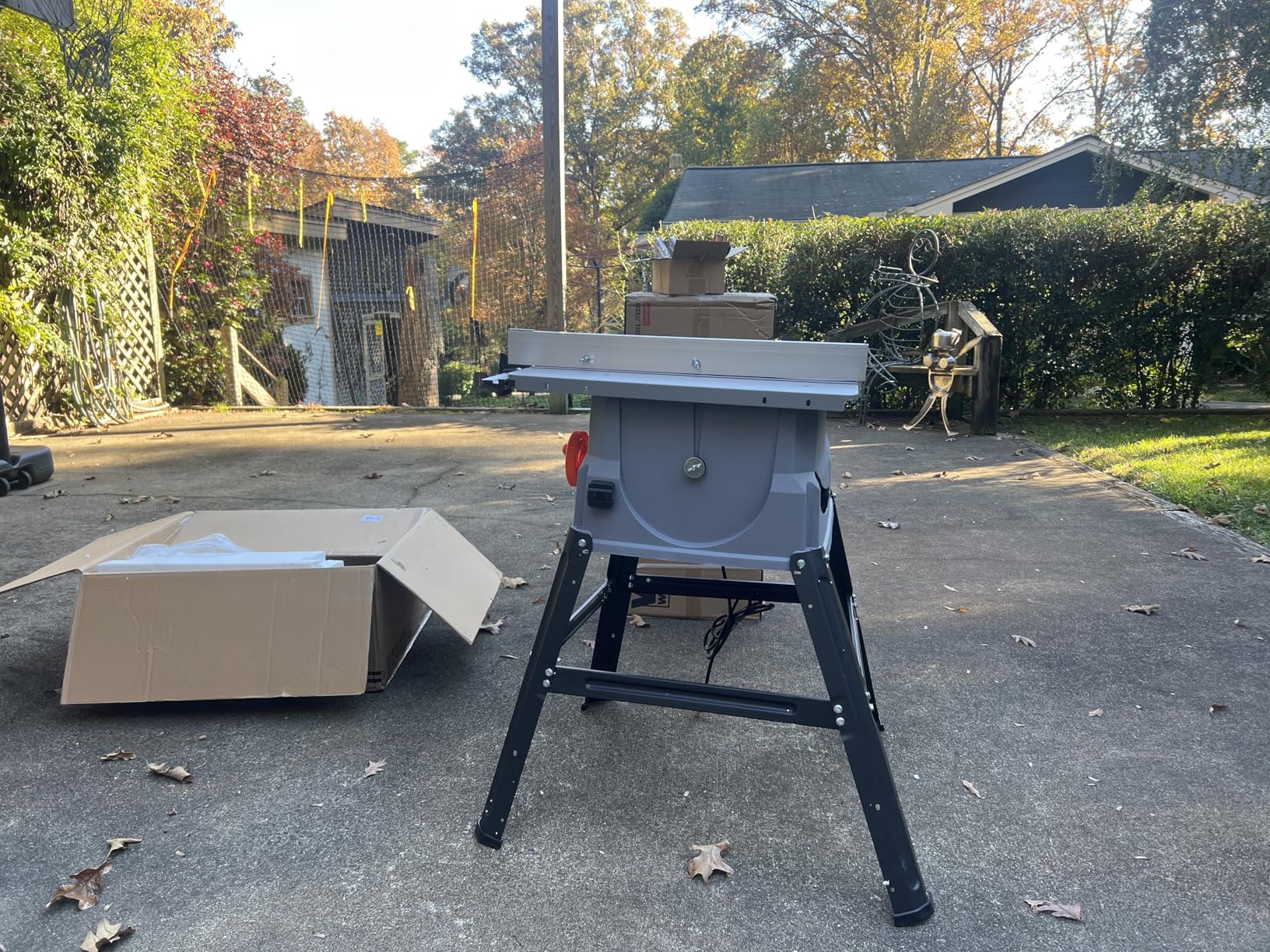 Prostormer 10 Inch Table Saw with Stand, 15A 5000RPM Portable Benchtop Saw, 45 DegreeBevel Cutting Tabletop Saw for Woodworking customer photo 1