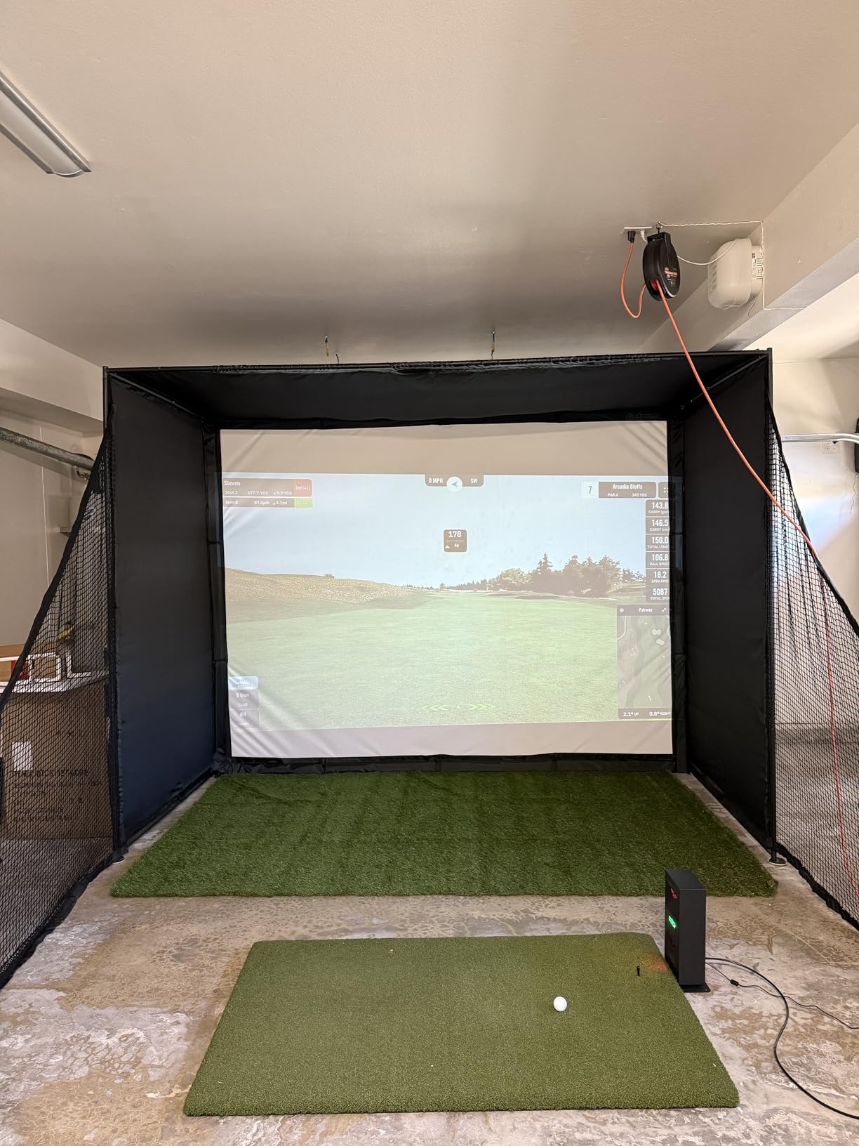 GoSports Golf Simulator Enclosure Nets - Complete Set with Frame and HD Impact Screen Kit - Indoor At Home Golf Training Equipment - Choose 10x8 ft, 12x9 ft, or 14x8 ft customer photo 1