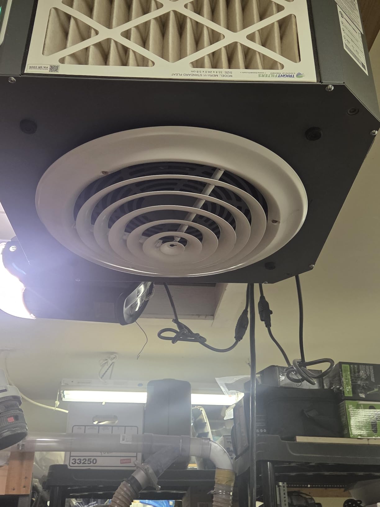 Abestorm 360 Degree Intake Air Filtration System for Woodworking, Built-in Ionizer, 1350CFM Hanging Air Filter, Shop Dust Collector, Garage WorkShop, MERV-11 filter, DecDust 1350IG customer photo 1