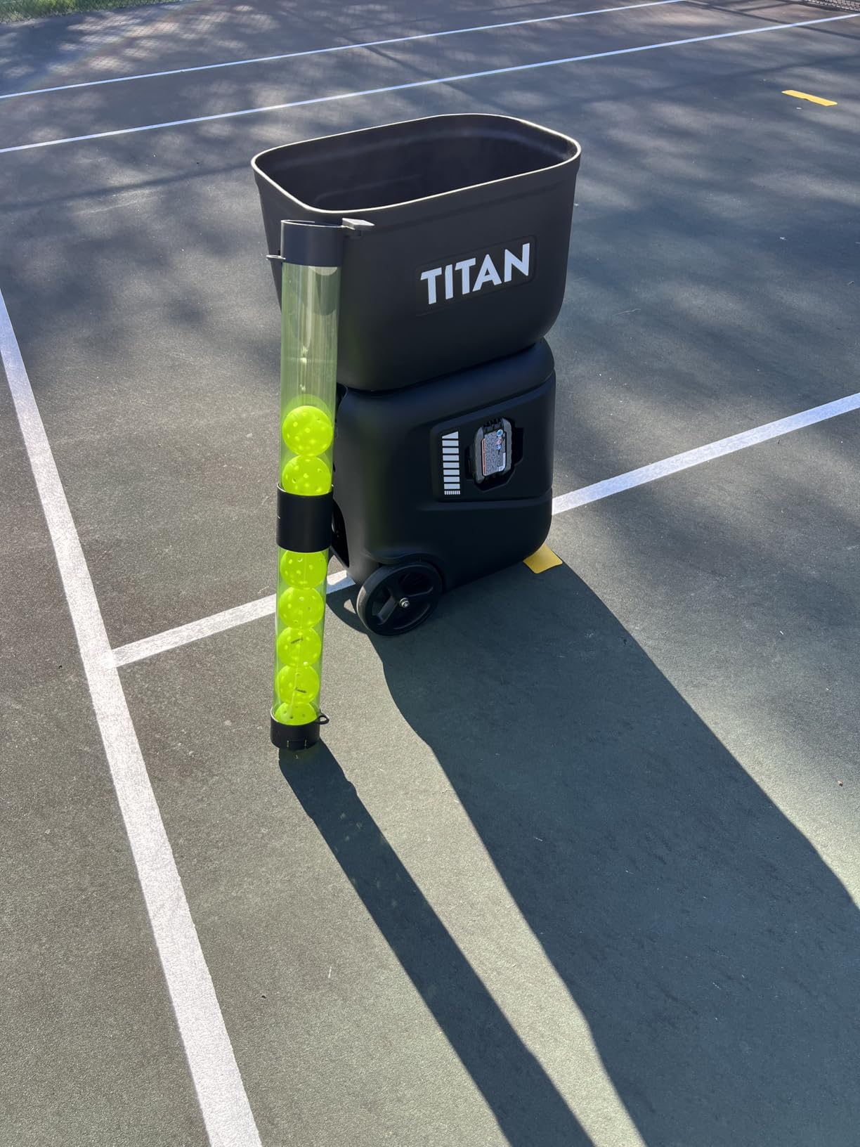 Titan ACE Pickleball Machine with Invertible Hopper | 110-Ball Capacity, Lightweight 39 lb Design, Internal Oscillation & Free App Control for Mobile Players customer photo 1