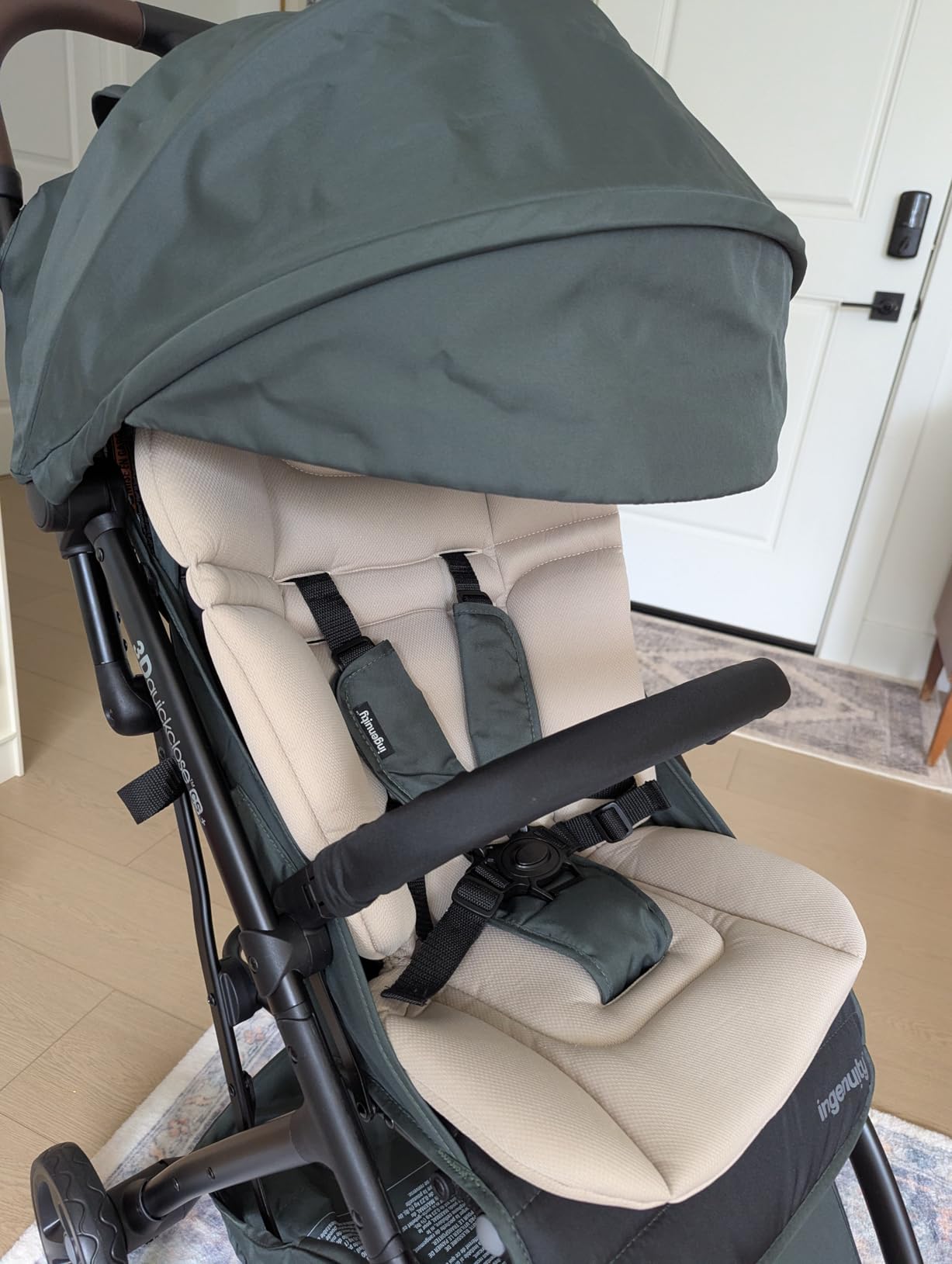 Ingenuity 3Dquickclose CS+ Compact Fold Stroller - Lightweight Stroller with Oversized Canopy, Extra-Large Storage and Compact Fold, Forest customer photo 2