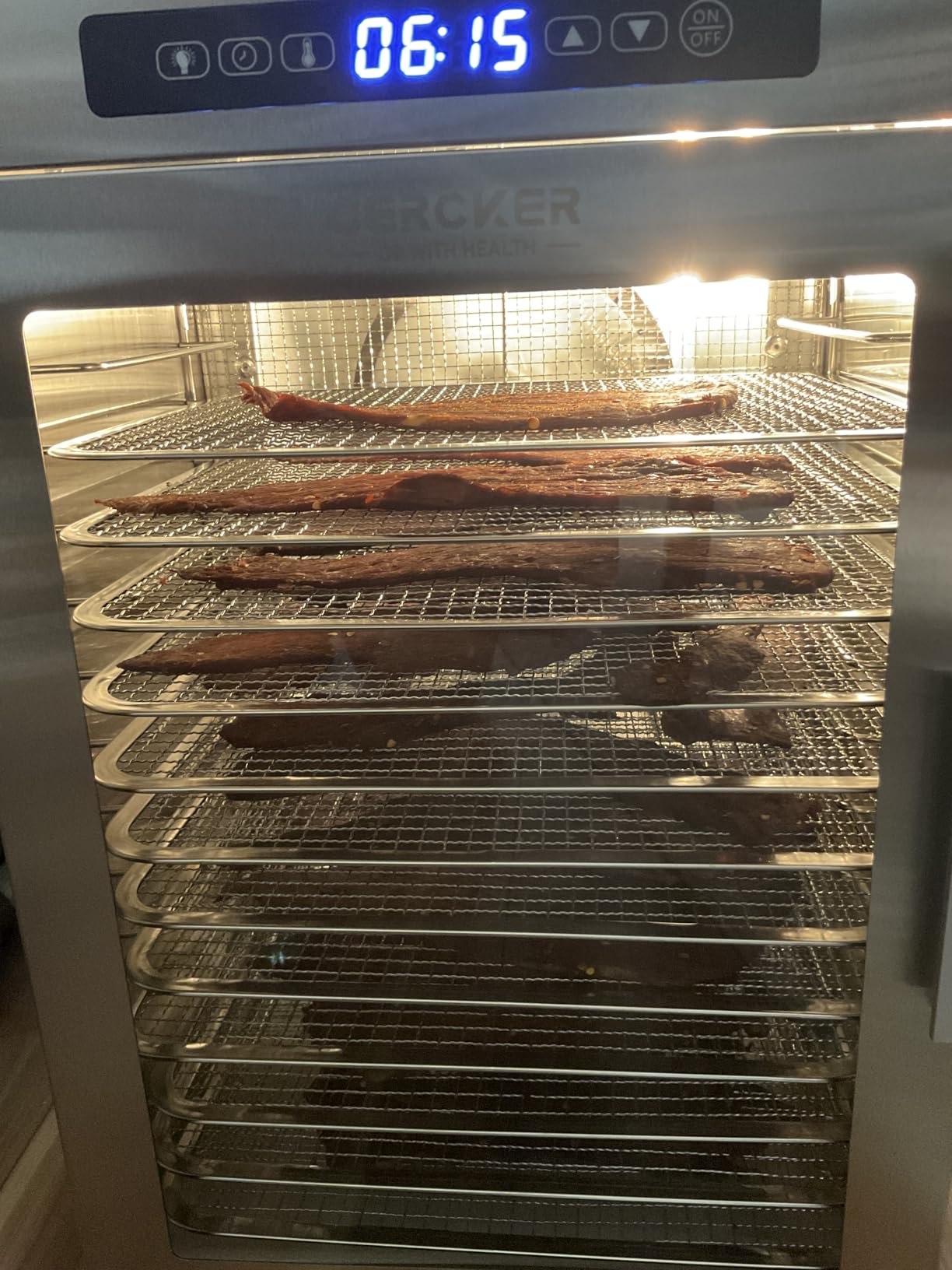 Cercker Commercial Food-Dehydrator Machine 14 Trays, 1200W Fruit Dehydrator,11.98ft² Meat Dryer for Jerky,190ºF Temperature Control,24H Large Food Dryer for Beef customer photo 1
