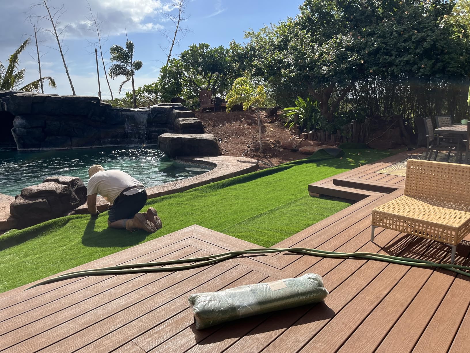 CooRug Professional Artificial Turf Grass Outdoor, 5x8 Ft Fake Grass | Realistic, Thick and Soft, Reusable, Easy to Clean, with Drainage Holes, Pet Friendly, Fire-retardant, UV Resistance customer photo 1