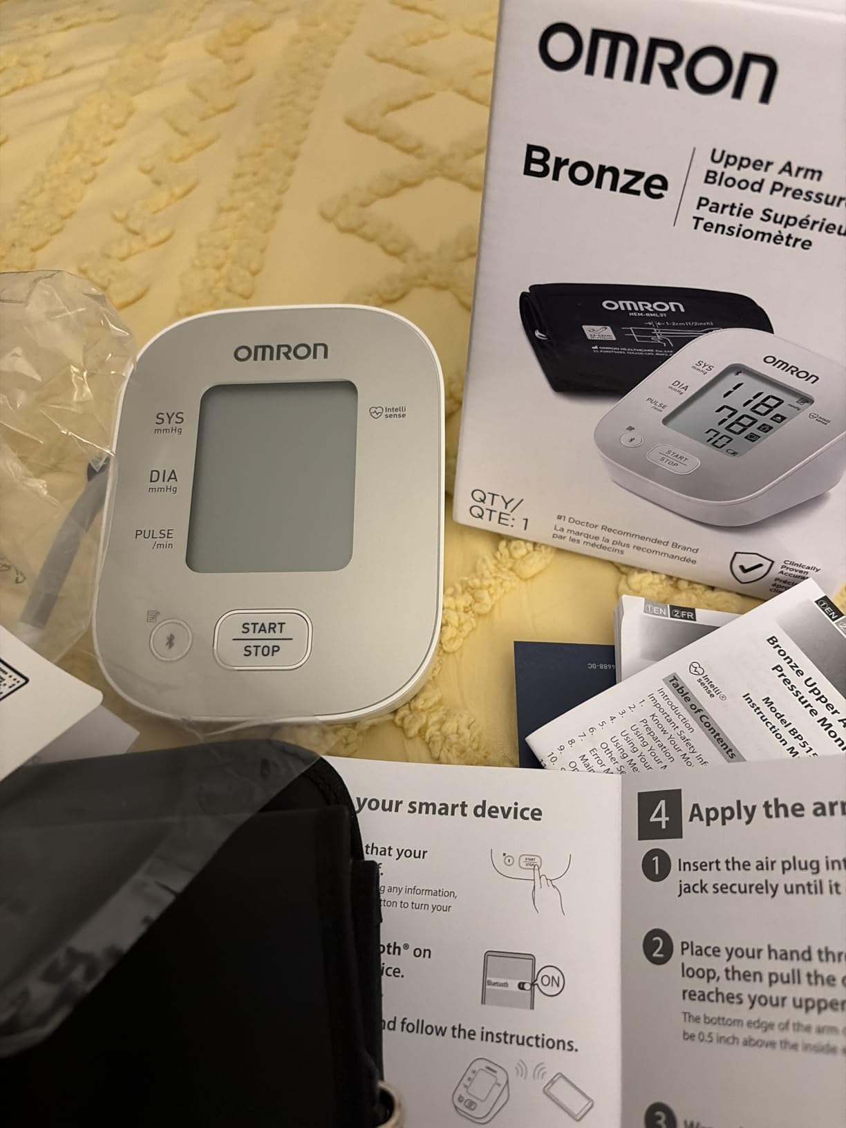 OMRON Bronze Blood Pressure Monitor & Upper Arm Blood Pressure Cuff | For Home Use - #1 Doctor & Pharmacist Recommended Brand - Clinically Validated - Connect App customer photo 1