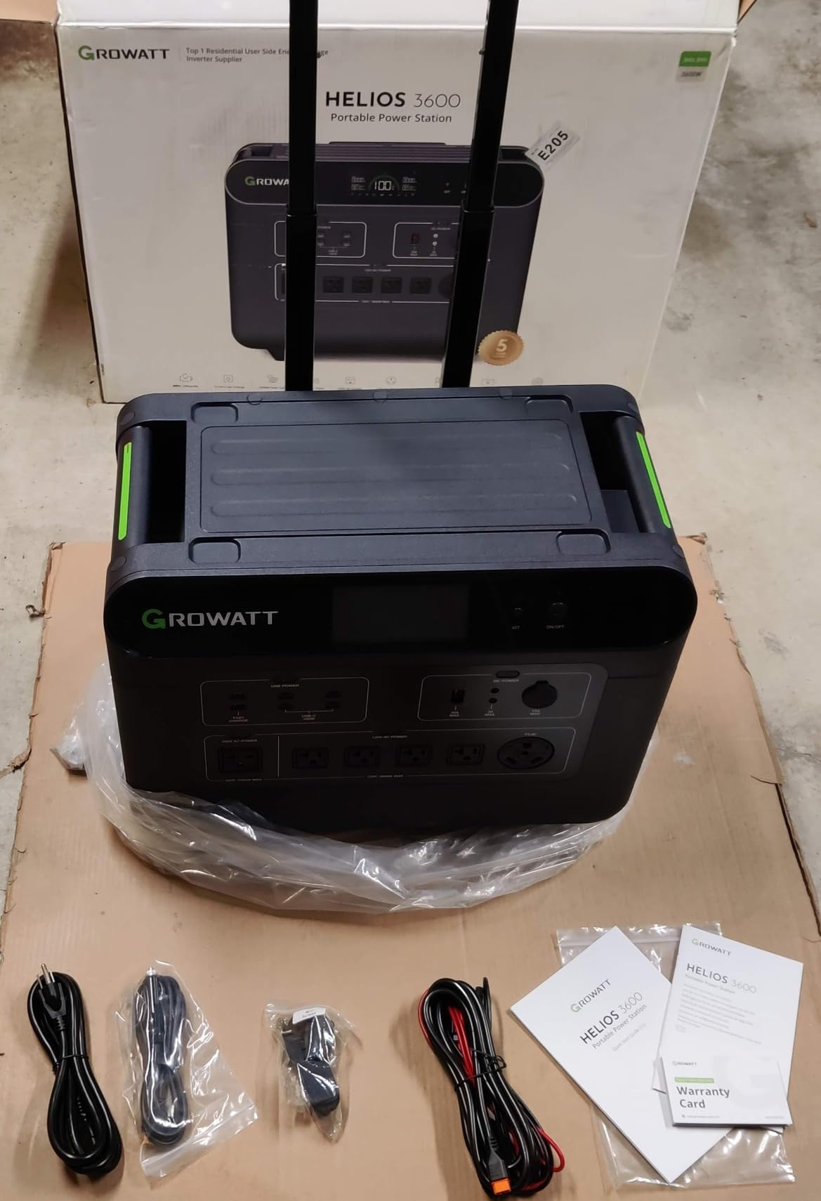 GROWATT HELIOS 3600 Portable Power Station with 400W Solar Panel | 3600Wh LFP Expandable to 240V/7200W AC Output, Up to 36kWh, Solar Electric Generator for Whole House Backup, RVs, Emergencies customer photo 1