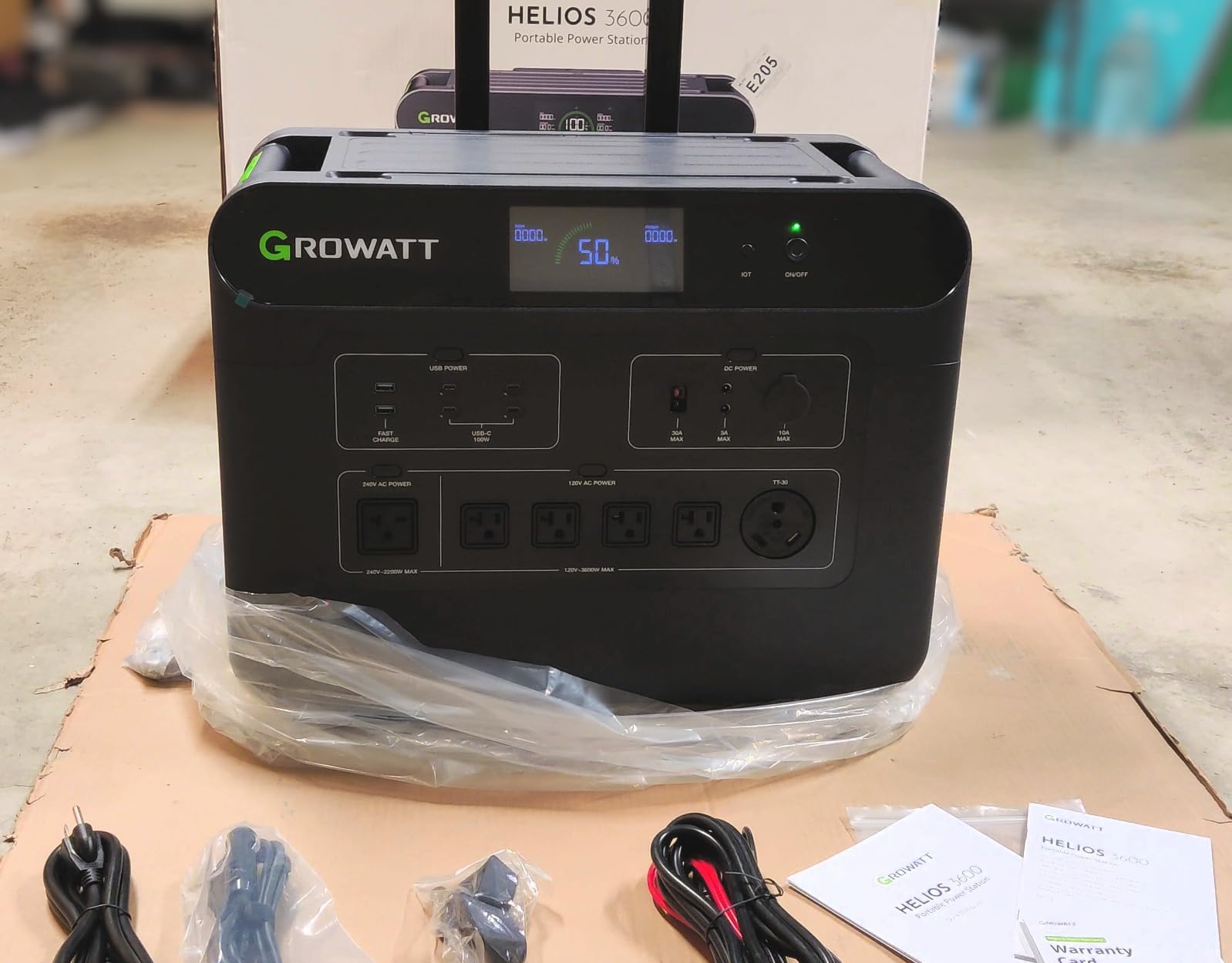 GROWATT HELIOS 3600 Portable Power Station with 400W Solar Panel | 3600Wh LFP Expandable to 240V/7200W AC Output, Up to 36kWh, Solar Electric Generator for Whole House Backup, RVs, Emergencies customer photo 2