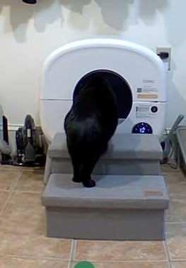 Cumrige Self Cleaning Litter Box, Large Capacity Automatic Cat Litter Box Self Cleaning for Cats, App Control,Safety Protection, 2 Roll Garbage Bags,White & Grey customer photo 2