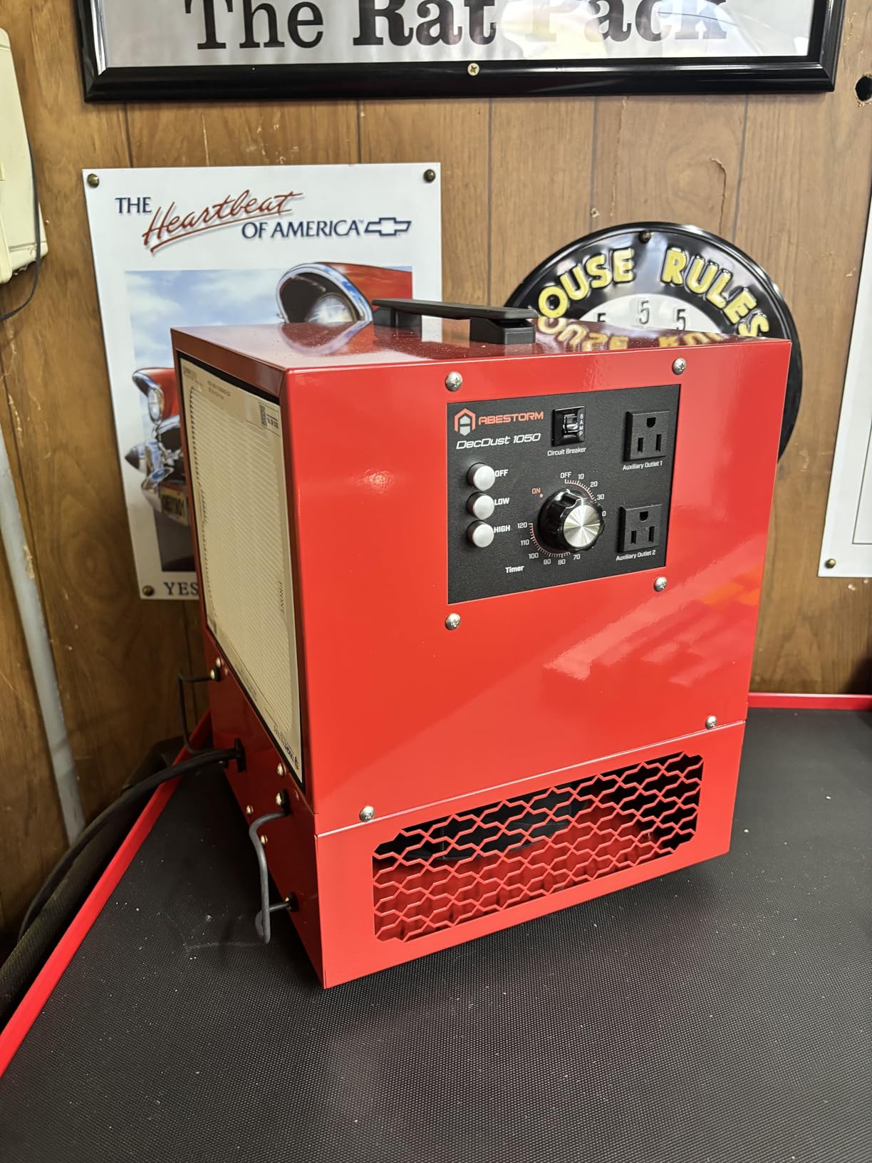 Tabletop Dust Collector with Dual-Sided Intake for Woodworking | Portable air filtration system with dual-sided intake and timer, ideal for woodworking shops, garages, and room renovations customer photo 2