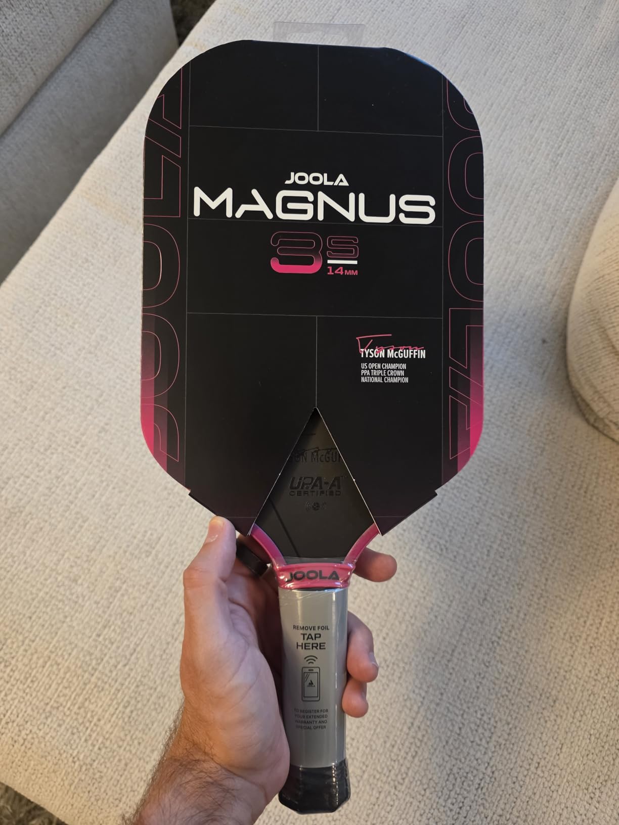 JOOLA 3S Pickleball Paddles - Raw Carbon Fiber Surface for Power & Spin, Elongated, Wide Body & Aero Curve Designs - UPA-A Certified customer photo 1