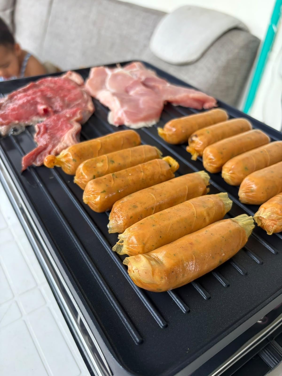 HBN Electric Raclette Table Grill with 8 Warming Trays, 2-in-1 Korean BBQ Grill & Electric Griddle Nonstick, Adjustable Temperature Control,1300W, Great for Indoor Family Gatherings, Parties & Dining customer photo 1
