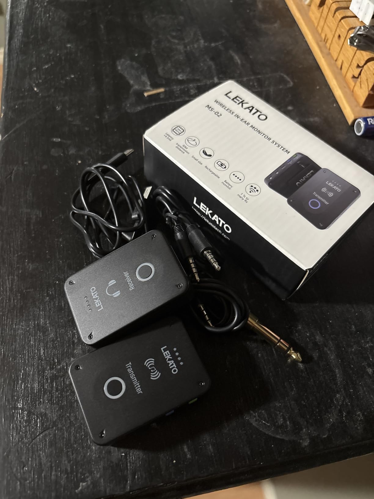 LEKATO Wireless in Ear Monitor System MS-02, Upgraded 2.4G Stereo IEM System Low Latency with Transmitter Beltpack Receiver Auto-Pairing, One to More, in-Ear Monitoring for Church, Band, Singer, Stage customer photo 1