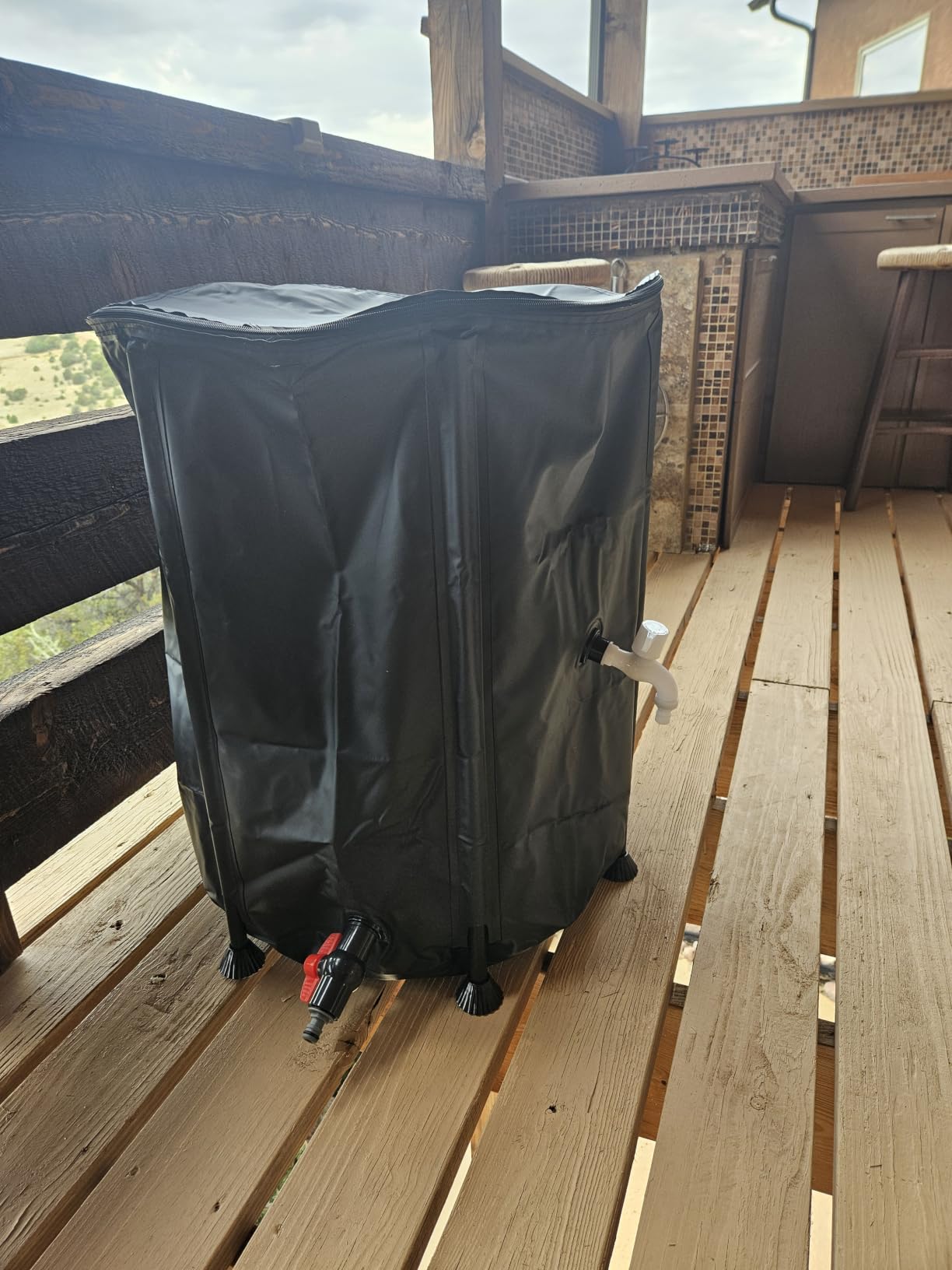 Collapsible Rain Barrel Water Storage Containers - 53 Gallon Portable Rainwater Collect System with Spigots, Filter & Overflow Kits customer photo 1