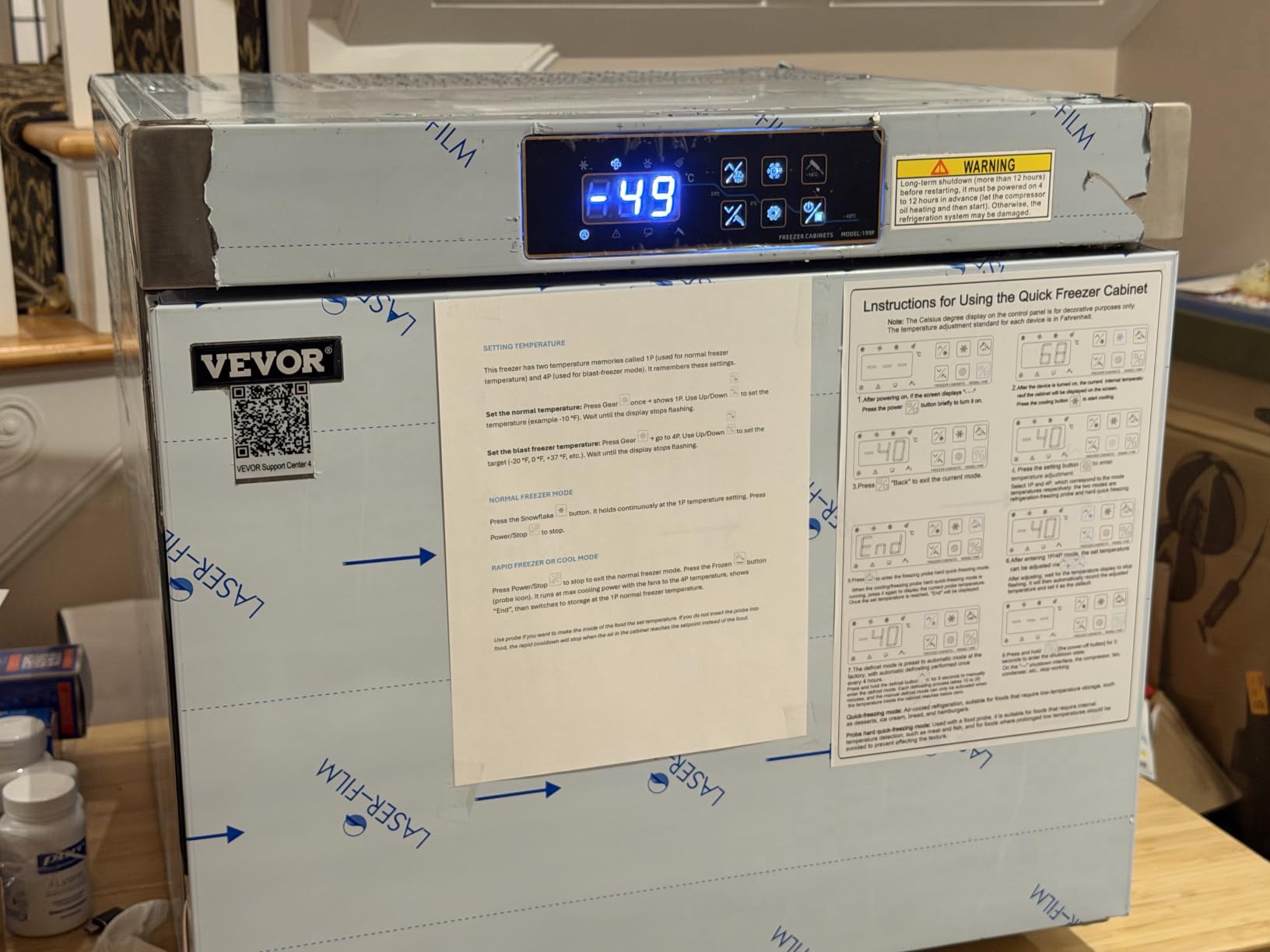 VEVOR 32L Blast Freezer, 4 Trays Commercial Flash Freezers, -31~68°F Mini Countertop Shock Frozen for Home, 360° Fan Cooling Batch Freeze, 304 Stainless Steel Blast Chiller for Seafood, Ice Cream customer photo 1