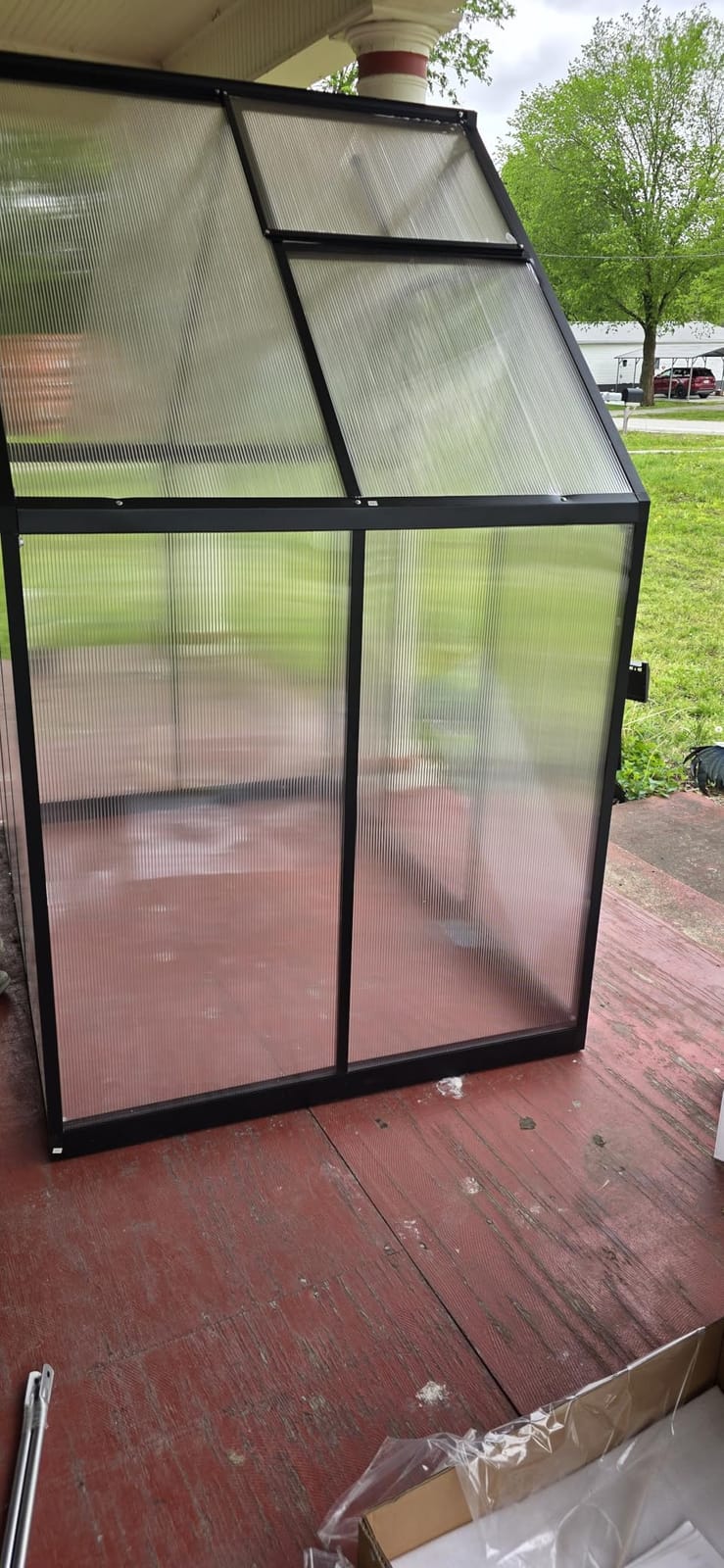 8X14FT Enhanced Aluminum Walk-in Greenhouse for Outdoors with Thermometer customer photo 2