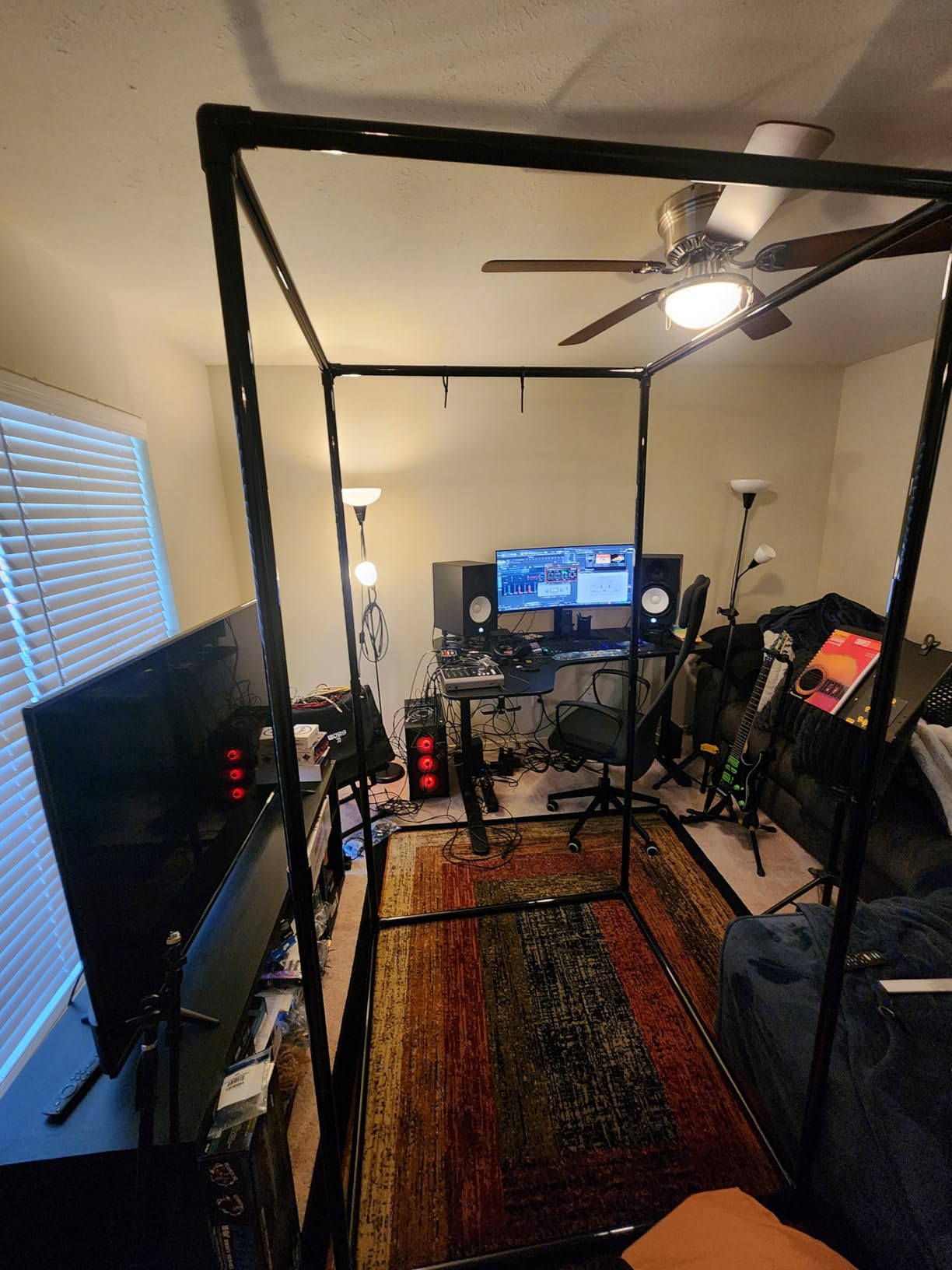 Portable Vocal Booth for Recording, Sound Booth for Home Studio | Premium acoustic blanket, Brushed Fabric, Dense cotton fill, Echo & reverb reduction for voice-over, podcasting & singing customer photo 2