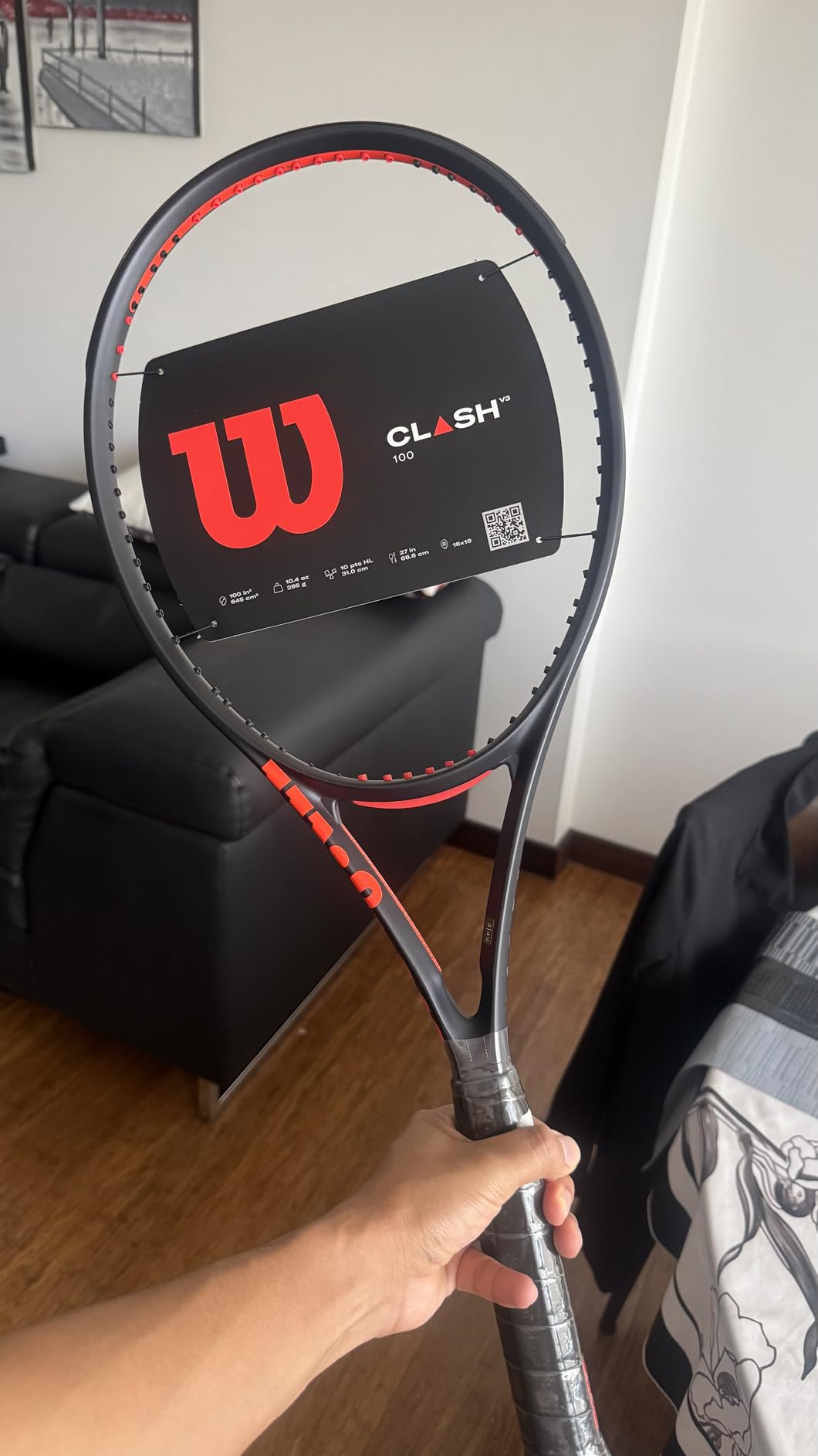 Wilson Clash 100 V3 Strung Adult Performance Tennis Racket customer photo 1