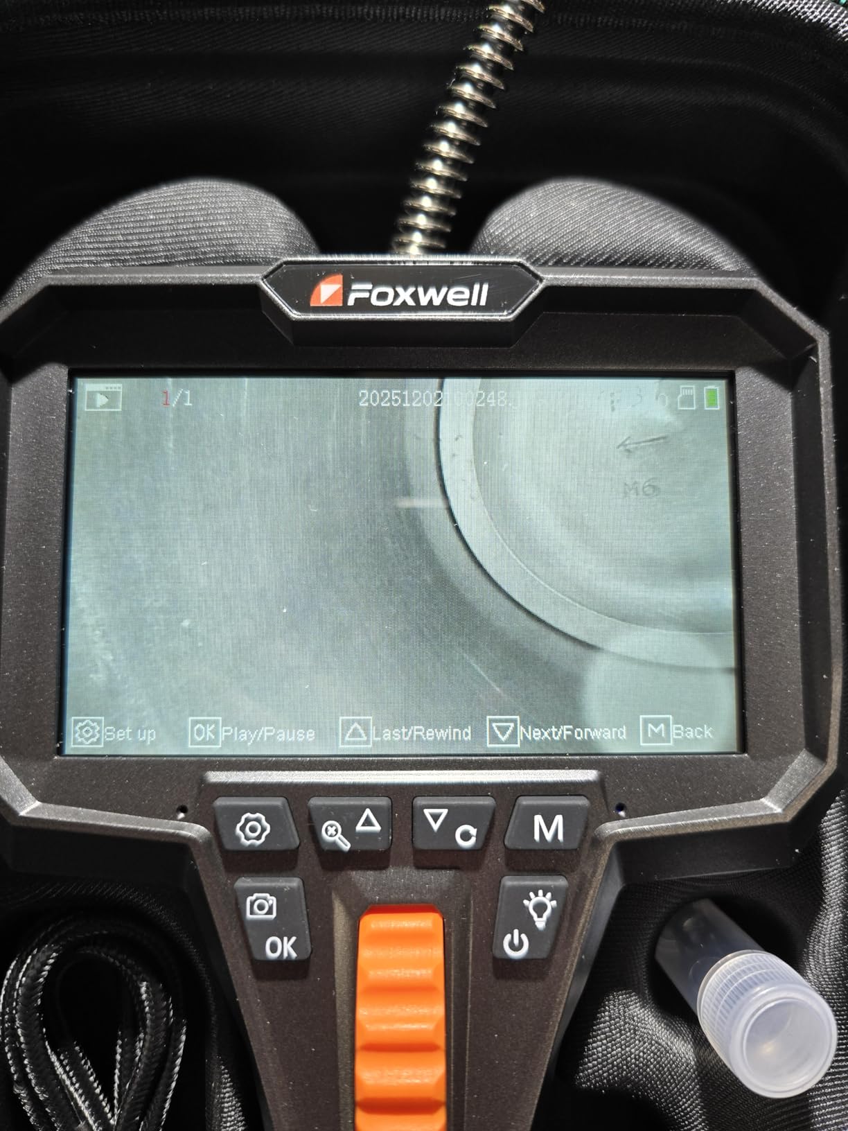 FOXWELL Y400 220° 2-Way Articulating Borescope, 0.24in Ultra-Slim Endoscope | with Light, IPS HD Screen, IP67 Waterproof Camera, 5.3FT Flexible Scope for Automotive, Engine, HVAC, Industrial Inspection customer photo 1