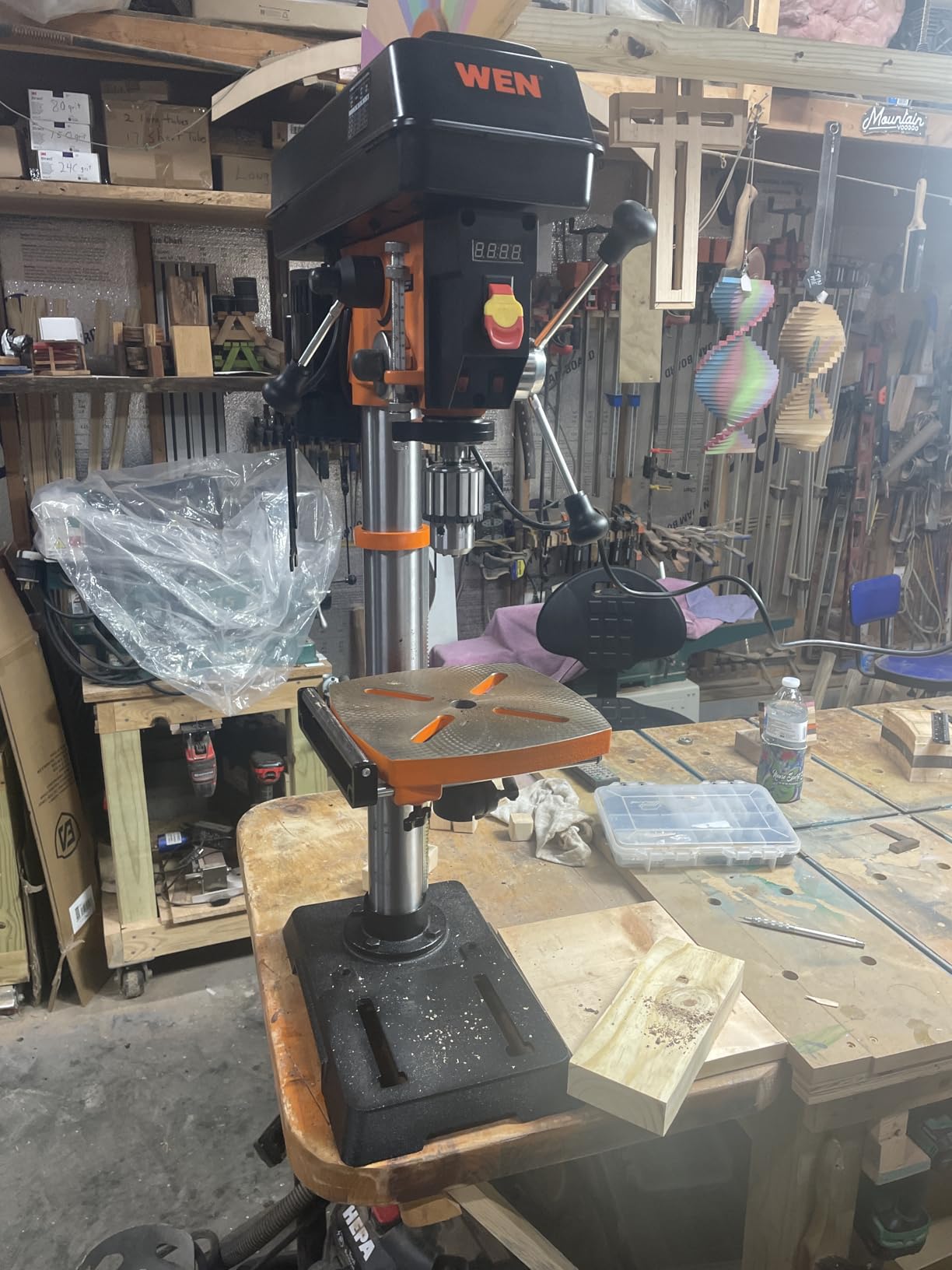 WEN 12-Inch Benchtop Drill Press, 6.2-Amp Variable Speed Motor with Cast Iron Construction, Laser and LED Work Light (DP1263V) customer photo 2