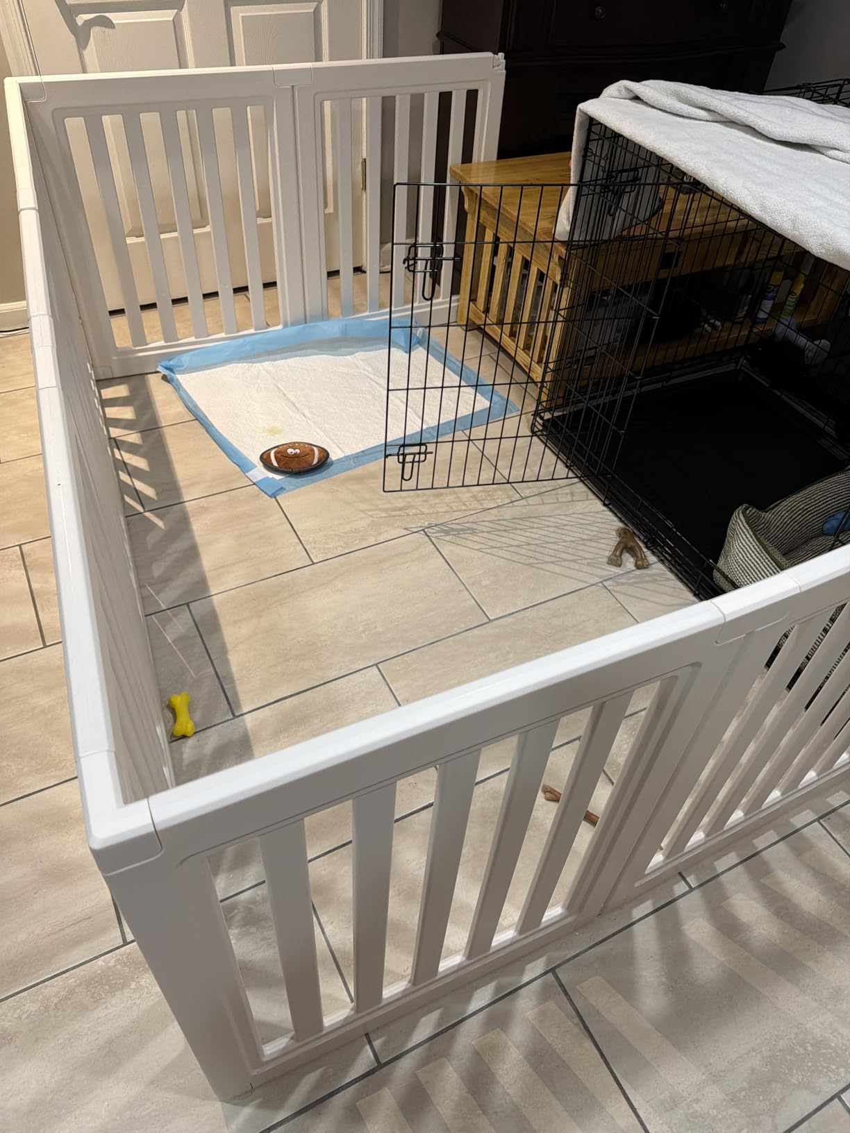 Dog Playpen Indoor, Puppy Playpen, White 23.6