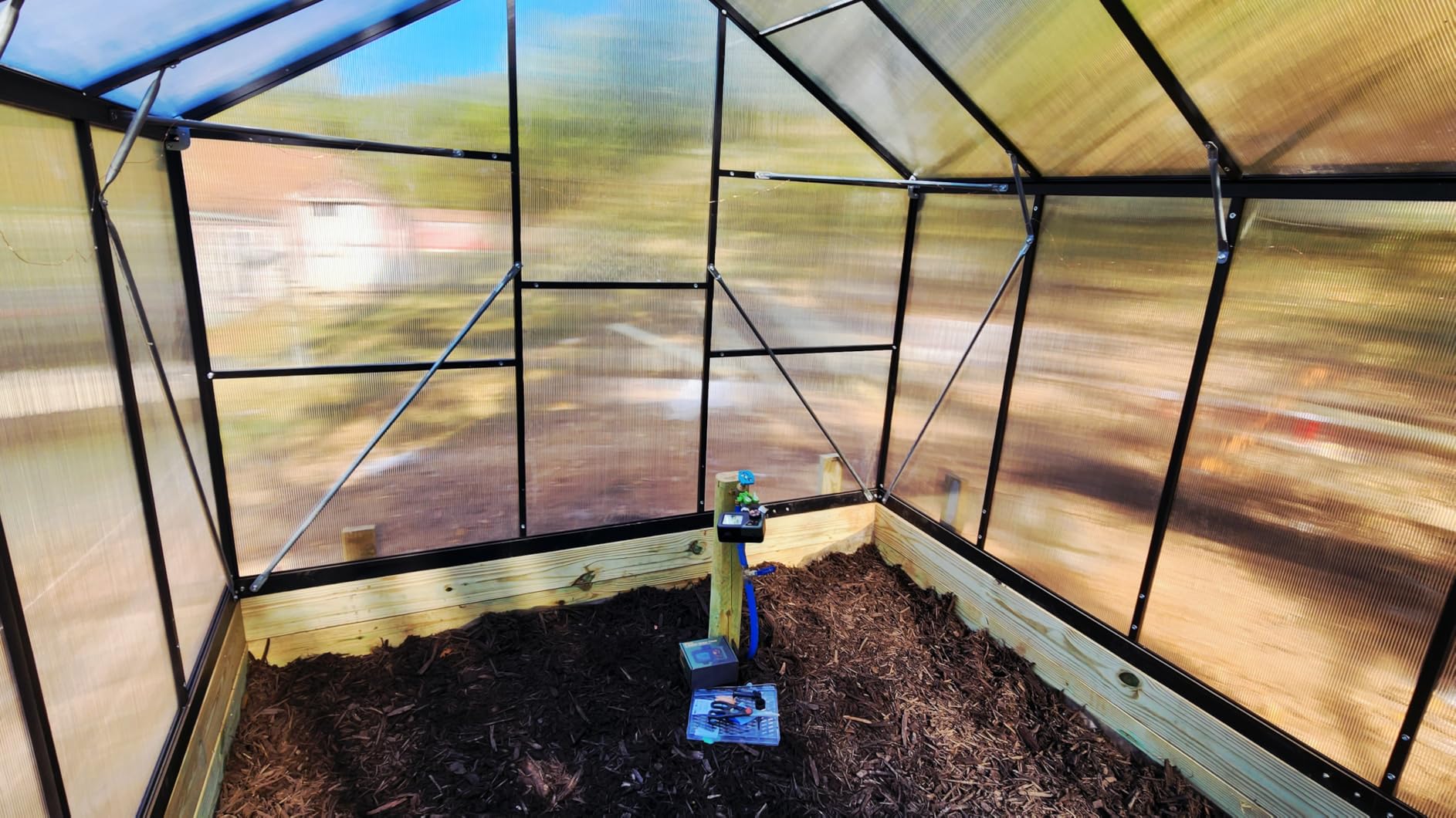 6x4FT Greenhouse with Hygrometer, Windproof Warm Plant Green Houses | Heavy Duty Aluminum Frame Polycarbonate Greenhouses with Vent Window for Backyard Garden Vegetables Flowers Herbs Growing customer photo 2