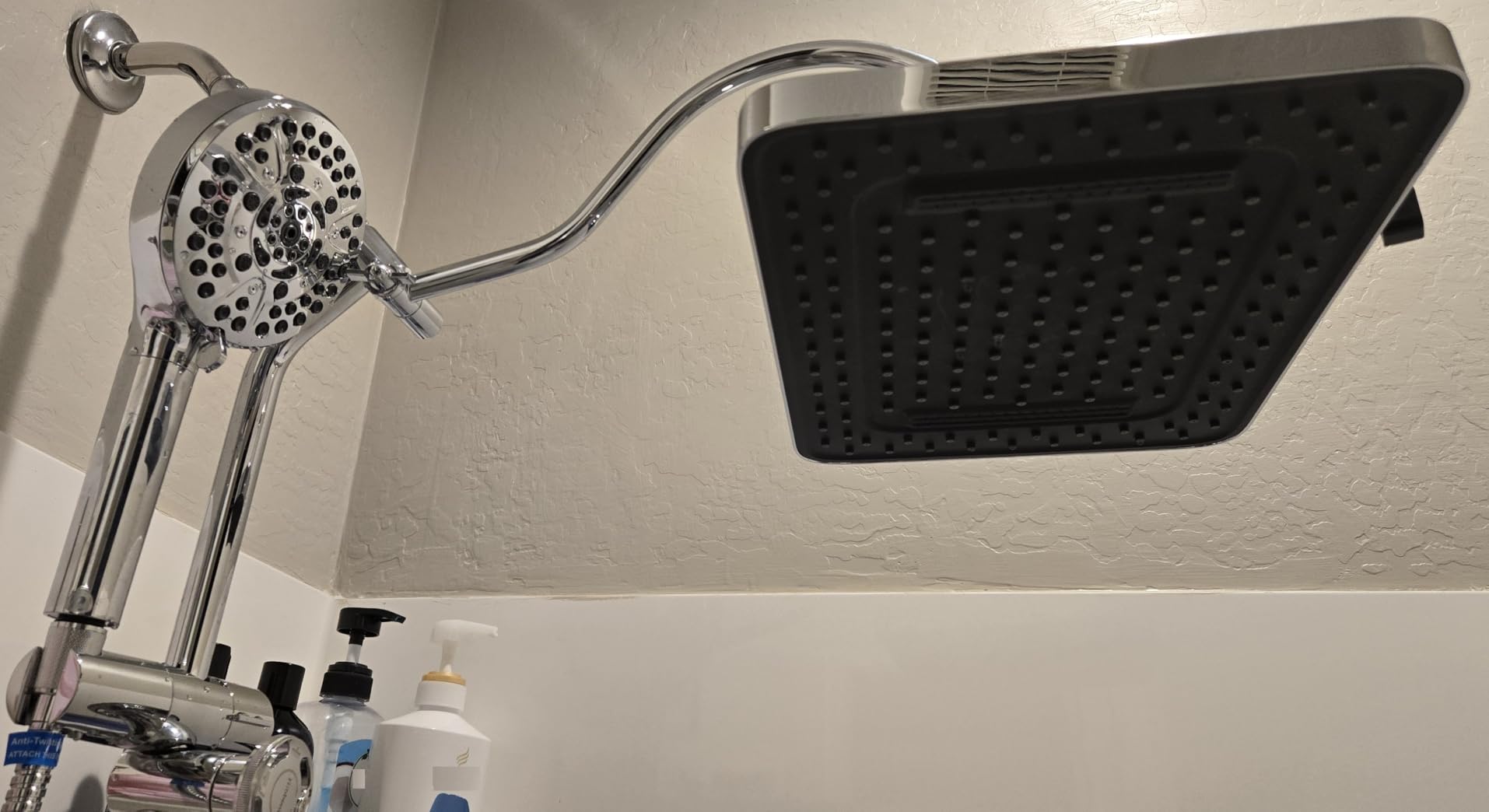 Hibbent cUPC Certified High Pressue 13'' Rainfall Shower Head with 5-Spray | Shower Heads with Handheld 10-Spray Combo, All Metal Easy Reach 4-way Diverter Arm, 71'' Hose & Holder, Matte Black customer photo 1