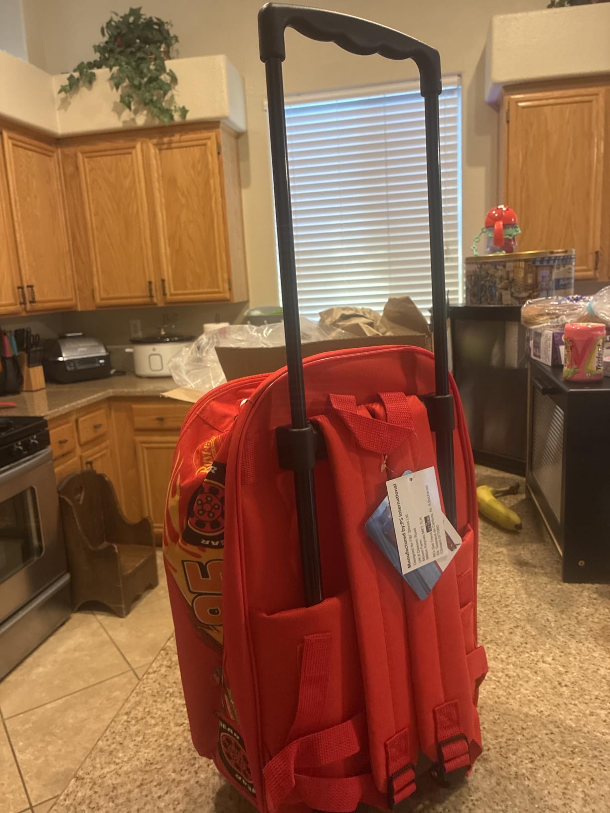 Disney Cars Lightning McQueen Carry-On Luggage with Wheels & Telescopic Handle for Kids 17