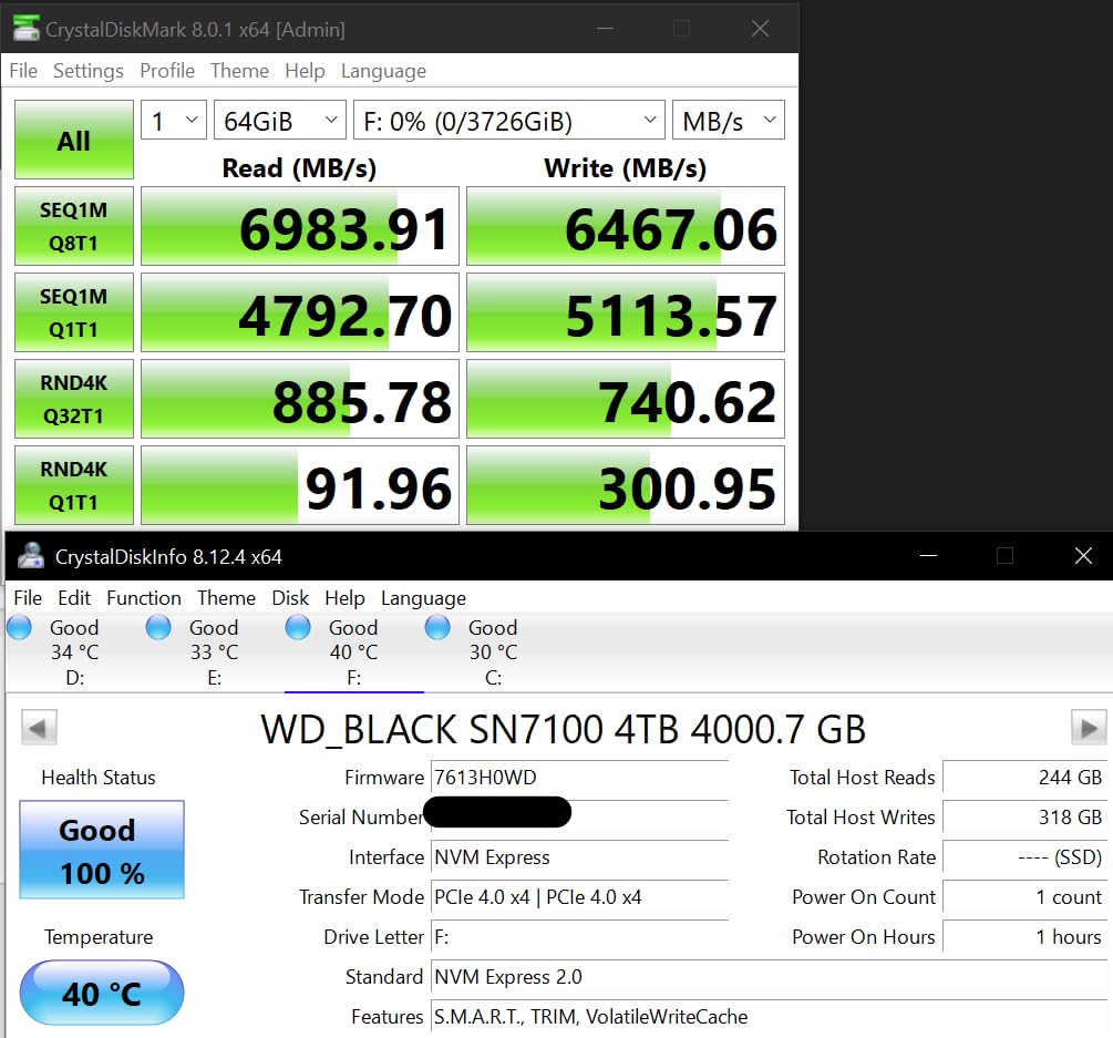 WD_Black SN7100 4TB NVMe SSD - Gen4 PCIe, M.2 2280, Up to 7,000 MB/s Read Speed, Up to 6,700 MB/s Write Speed, Next Gen TLC 3D NAND, for Laptops, Handheld Gaming Devices - WDS400T4X0E customer photo 1