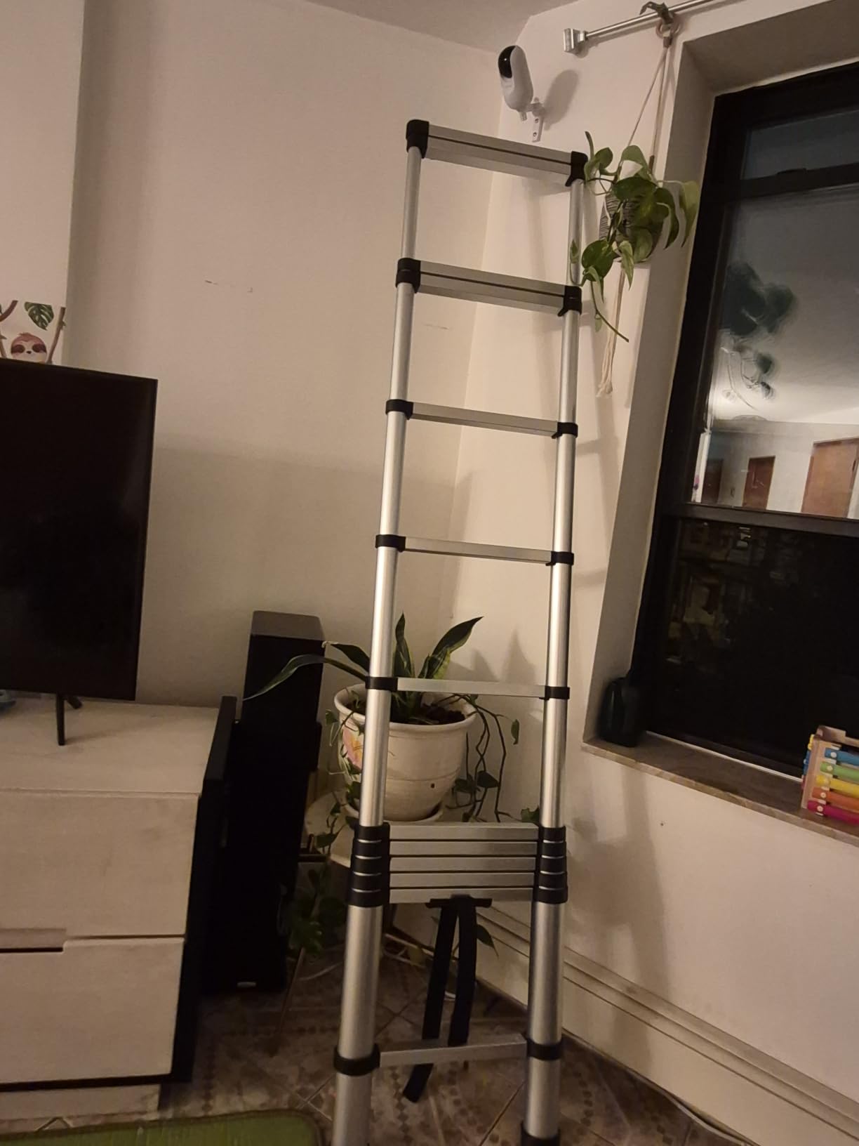 Telescoping Ladder, 20.5FT Extension Ladder, Heavy Duty 330lbs Max Capacity | Multi-Purpose Collapsible Ladder with Stable Hook and Balancing Bar for RV or Outdoor Work customer photo 1