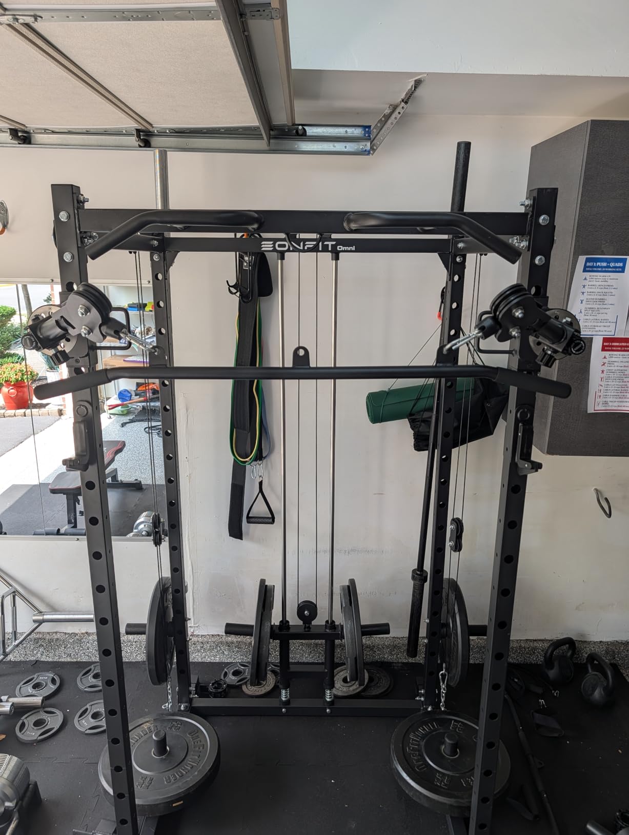 Eonfit E2 Power Rack Power Cage with Cable Machine for Home Gym Equipment | Strength Training Squat Rack With Pivot Arms Functional Trainer Pulley System Cable Crossover Lat Pull Down For Garage Gym customer photo 1