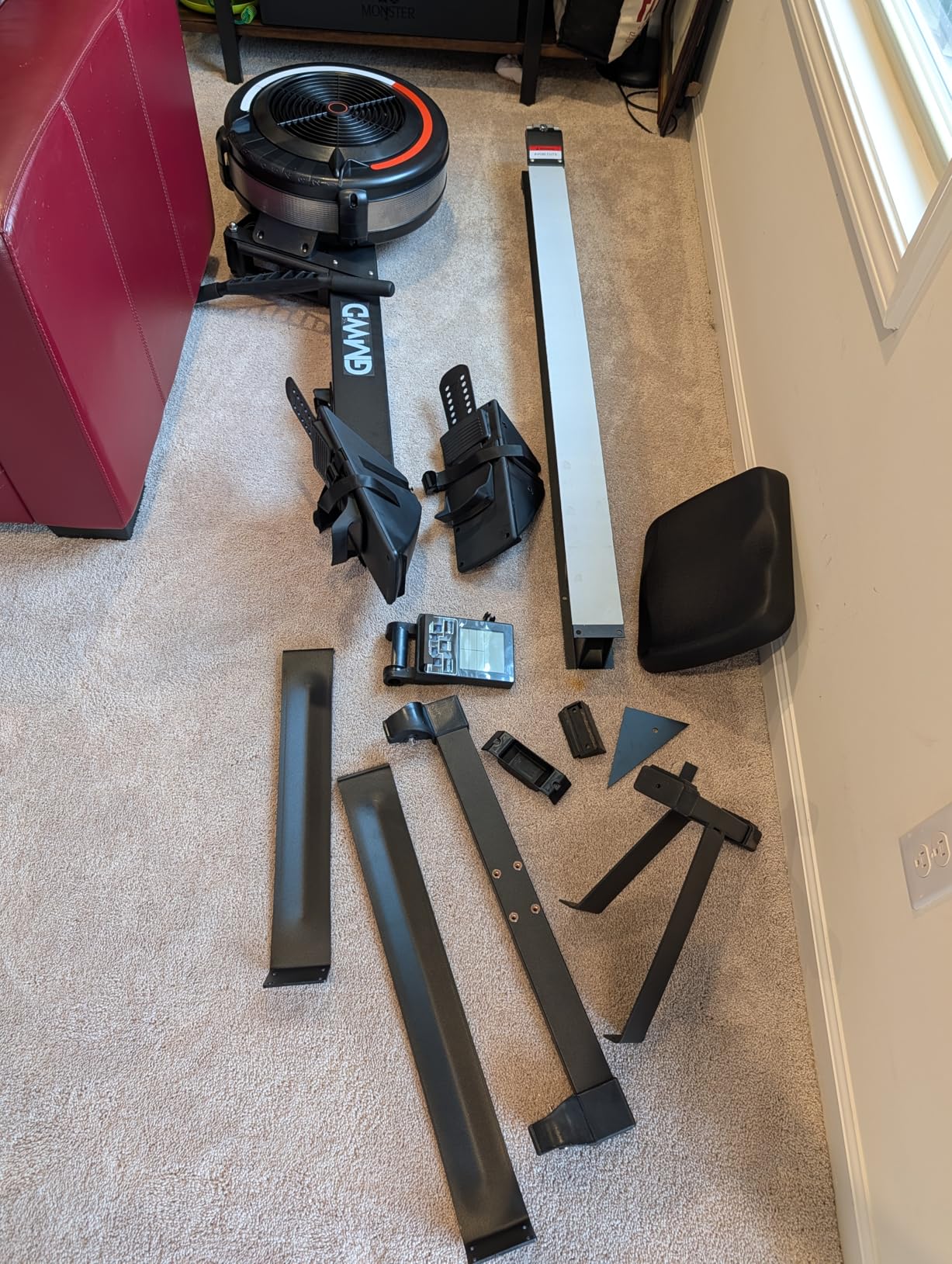 GMWD Air Rowing Machines for Home, 10-Level Adjustable Resistance Professional Rower Machine with Performance Monitor, Ergonomic Comfort Seat, Device Holder & Easy Storage, Lava Flow Series customer photo 1