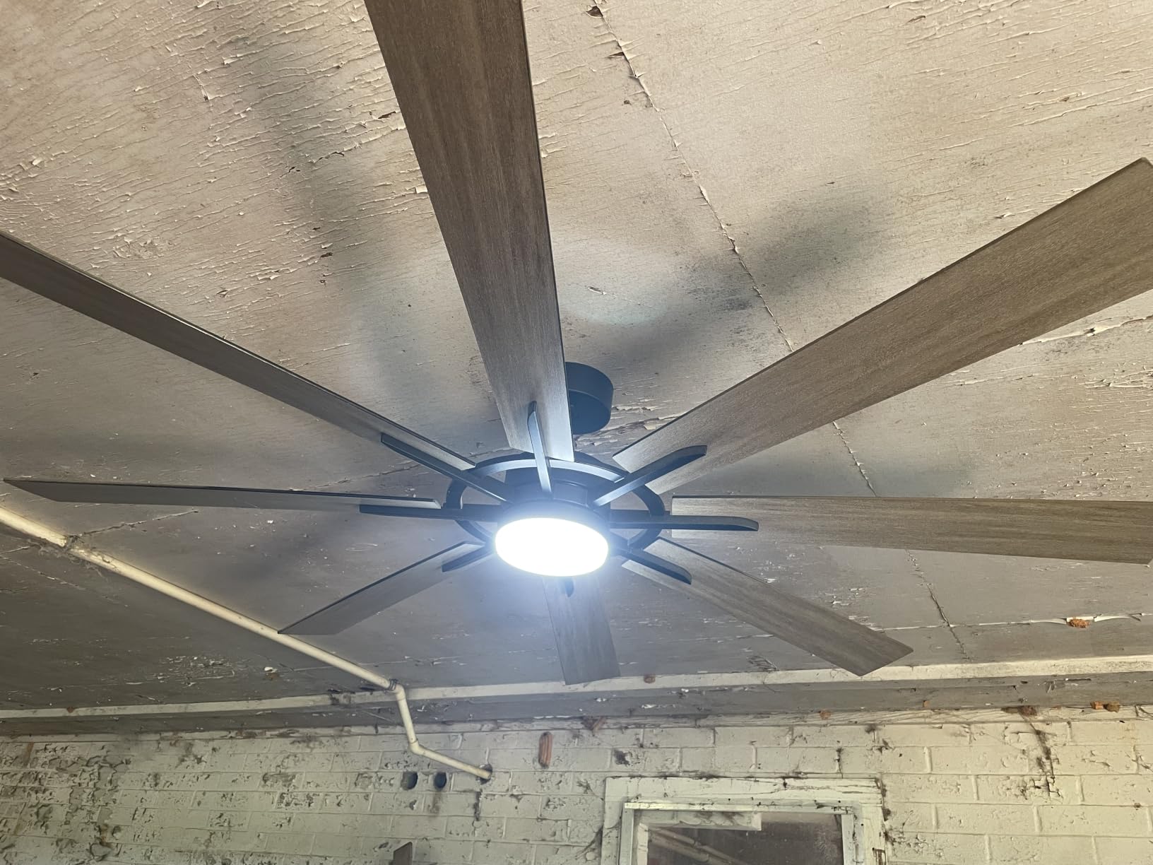 Large Ceiling Fans with Lights: Modern 72 Inch 8 Blade Outdoor Ceiling Fan with Remote APP Control - Dimmable Black Big Fan Light Indoor Reversible 6 Speed Quiet DC Motor customer photo 1