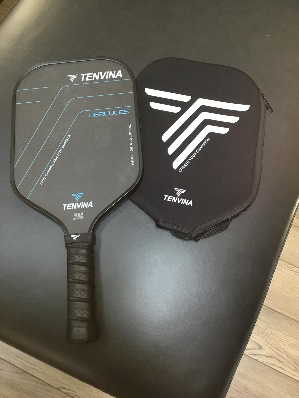 TENVINA Pickleball Paddles, Multi-Layer T700SC Textured Carbon Fiber Pickleball Paddle, Pickle Ball Paddle with Strong Spin & Power Surface, 4-Types of Shapes and Thicknesses, USAPA Approved customer photo 1