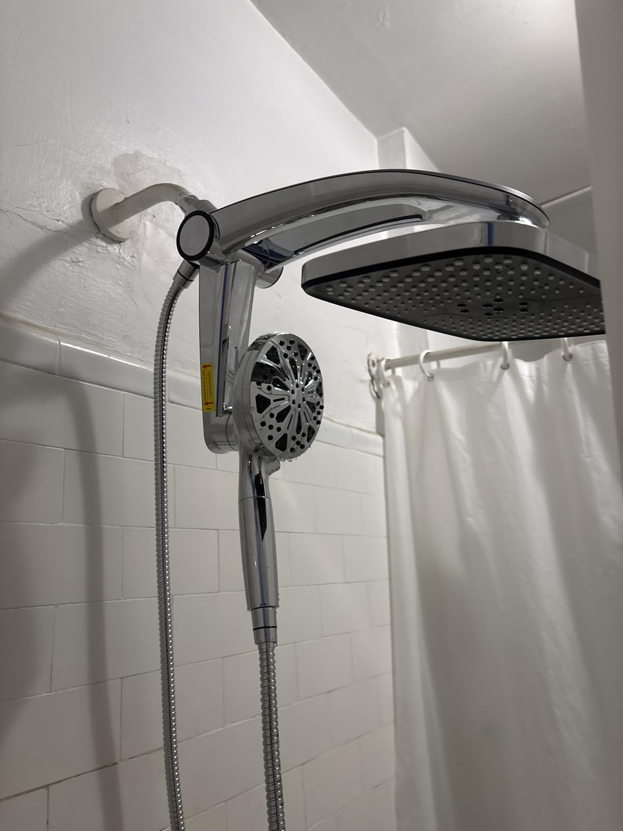 12-Inch High Pressure Rain Shower Head with Handheld Spray Combo, Magnetic | Dual shower heads; one-piece bracket adjusts height and angle; 9 settings: 8 sprays + 1 Power Jet for cleaning; easy install customer photo 1