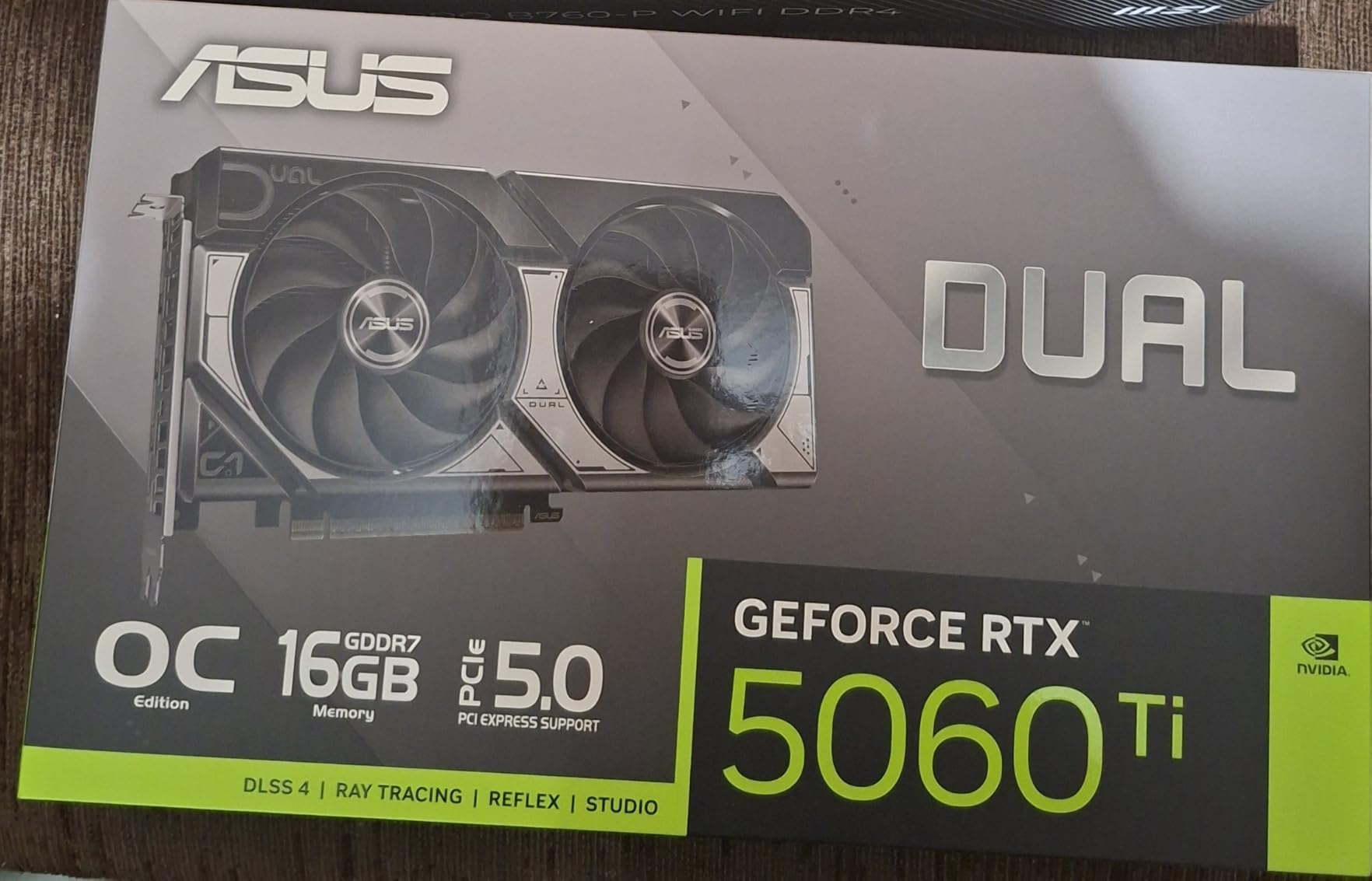 ASUS Dual NVIDIA GeForce RTX 5060 Ti 16GB GDDR7 OC Edition Graphics Card, (PCIe 5.0, DLSS 4, HDMI 2.1b, DisplayPort 2.1b, 2.5-Slot, Axial-tech Fan, 0dB Technology), 3 Year Warranty customer photo 2