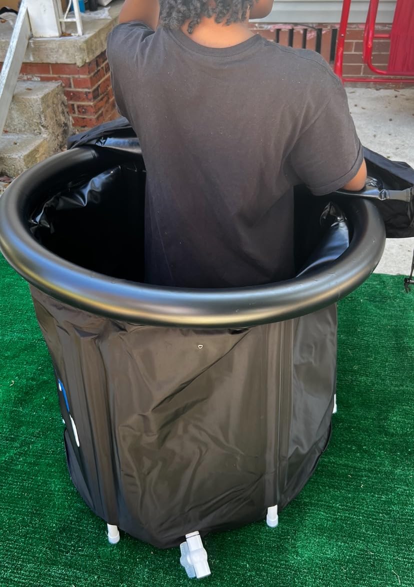 The Cold Pod Cold Plunge Tub: 85 Gal Round Tub with Full-Wrap UV-Reflective Insulation Cover Bundle for Indoor & Outdoors Use - Portable Ice Bath Tub for Athletes, Crossfitters & Wim Hof Enthusiasts customer photo 1