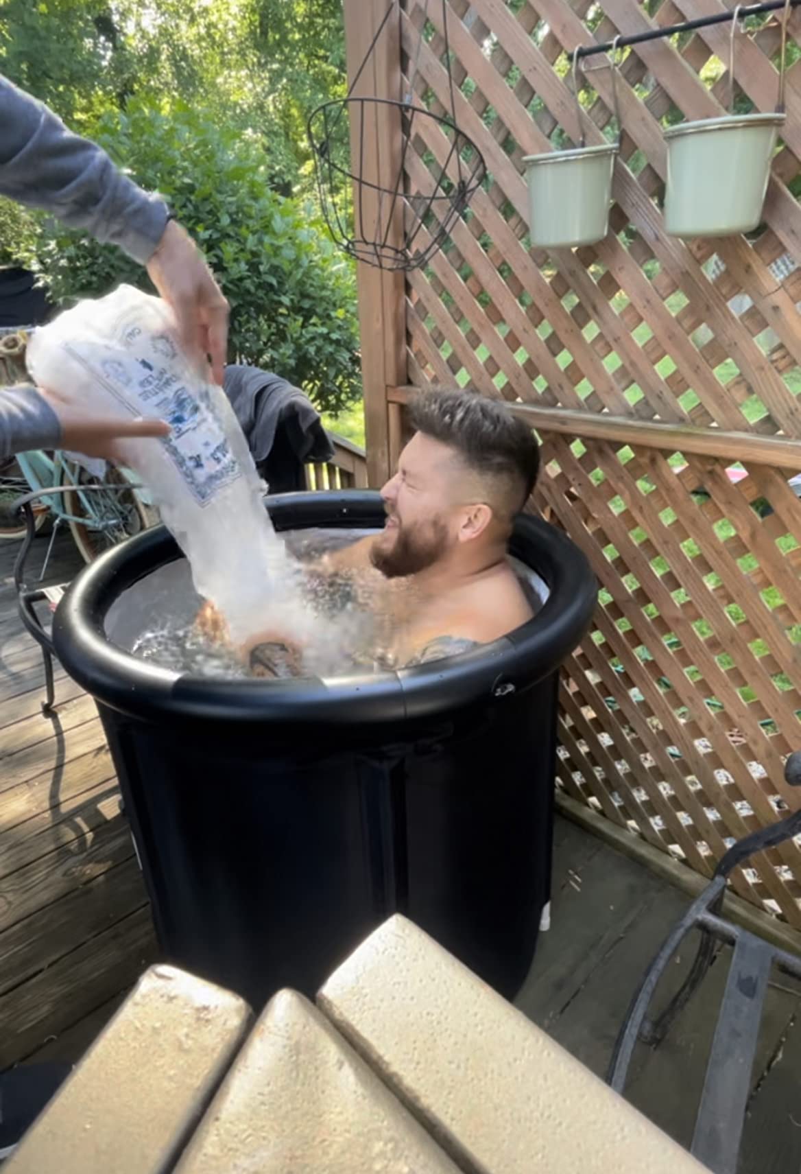 The Cold Pod Cold Plunge Tub: 85 Gal Round Tub with Full-Wrap UV-Reflective Insulation Cover Bundle for Indoor & Outdoors Use - Portable Ice Bath Tub for Athletes, Crossfitters & Wim Hof Enthusiasts customer photo 2