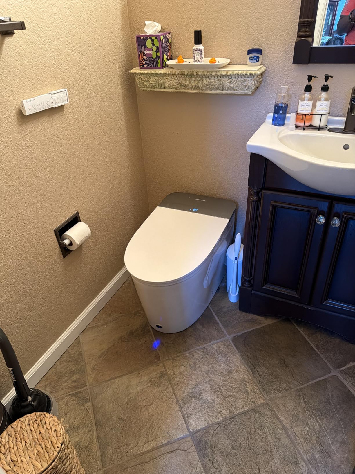 Casta Diva Smart Toilet With Bidet Built In Auto Open Close Lid CD-K030PRO | 1000g MaP Flush, Heated Comfort Seat & Foam Dispenser, Foot Sensor, Bidet Toilet with Tank, Quiet Flush, Warm Water, Dryer customer photo 2